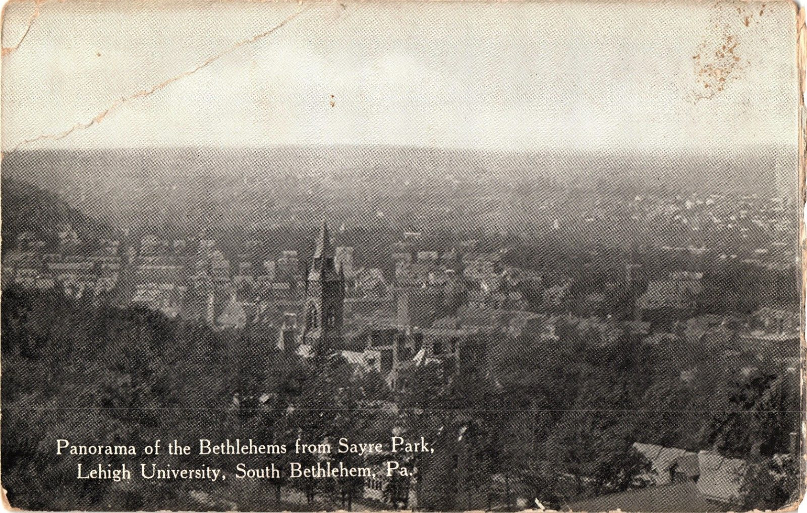 1918 Bethlehems fr Sayre Park Lehigh University Bethlehem Pennsylvania Postcard