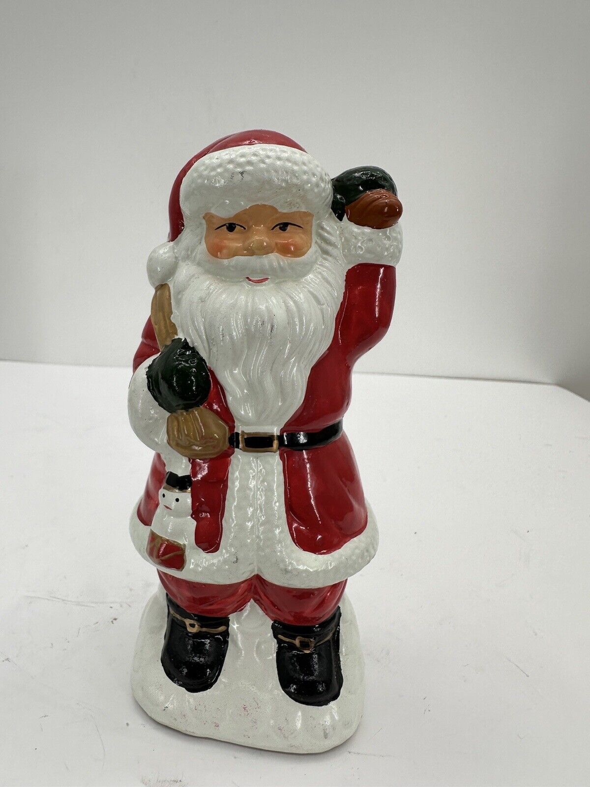 Vintage Holiday Christmas Santa Claus Hand Painted Ceramic 6.5” EVC