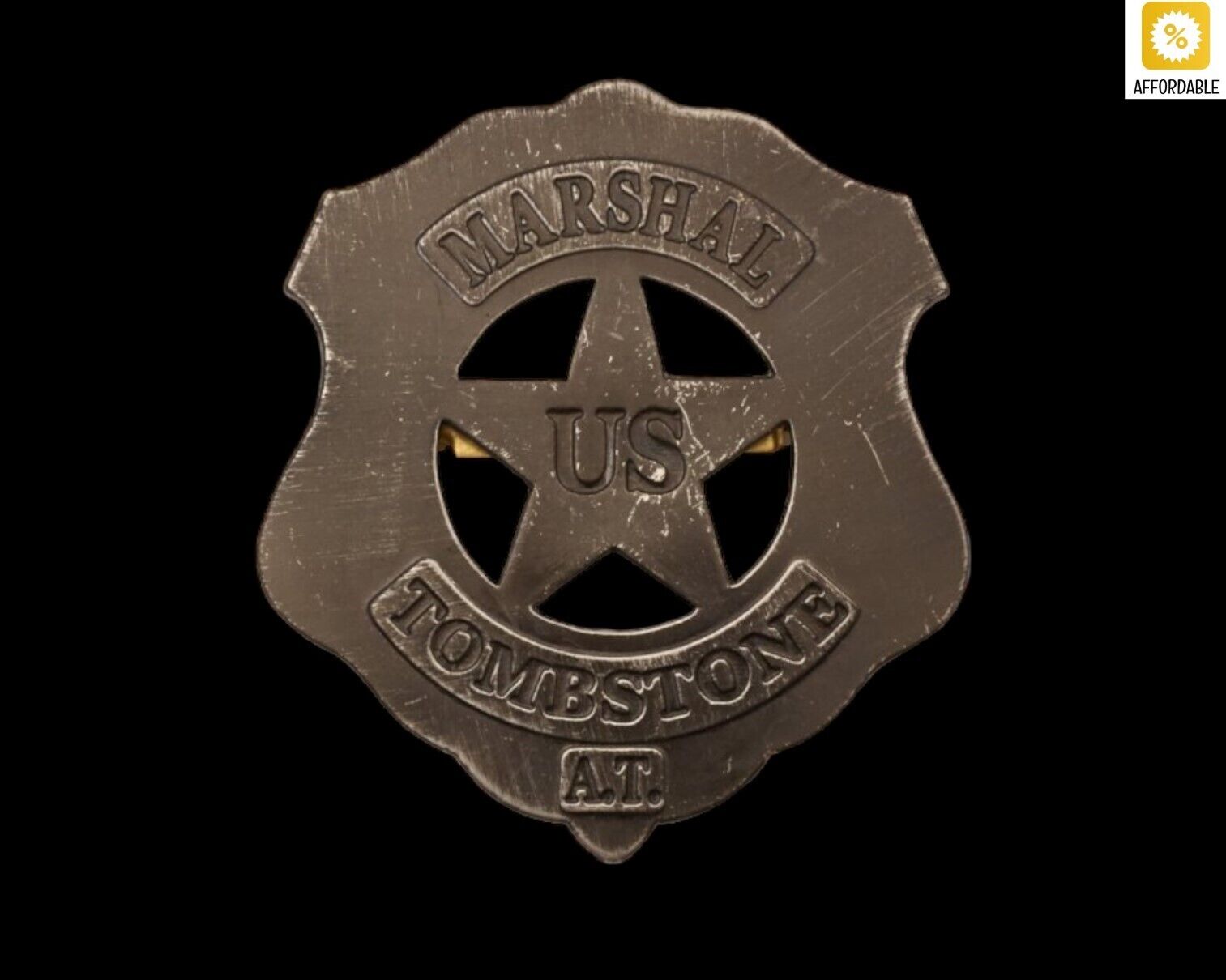 Silver Badge Of US Marshal Tombstone Replica Aluminium Great For Collectors