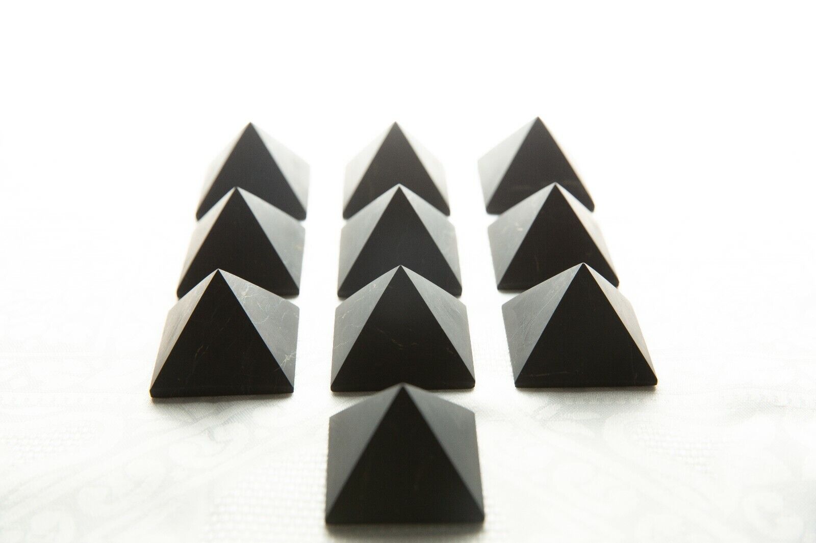Pyramid unpolished shungite 50mm 1,97` Set 10 pcs EMF protection wholesale C60
