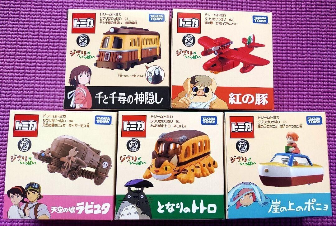 Studio Ghibli  Dream Tomica 5 types complete set Takara Tomy Totoro Ponyo Japan