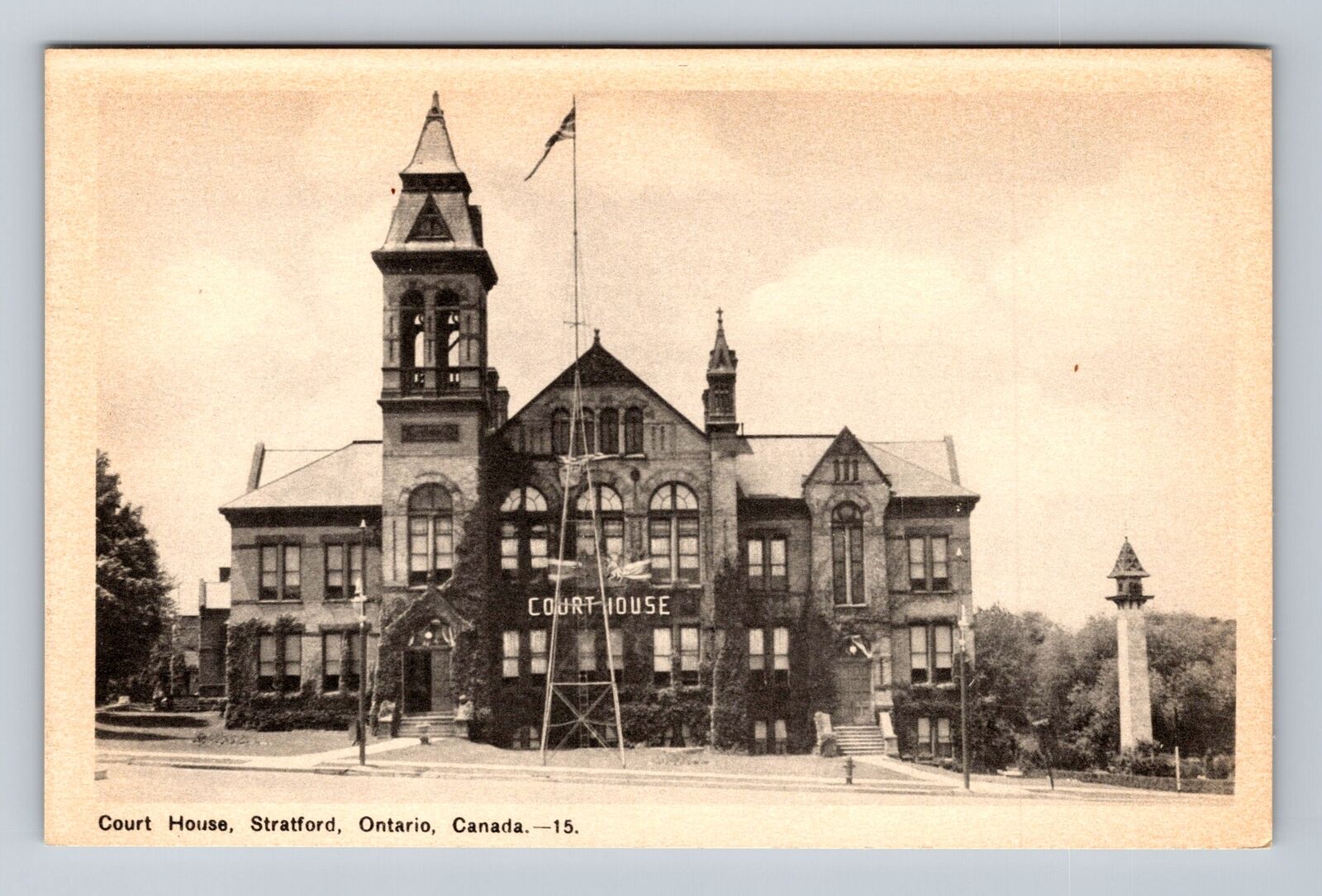 Stratford Ontario-Canada, Court House, Antique, Vintage Postcard