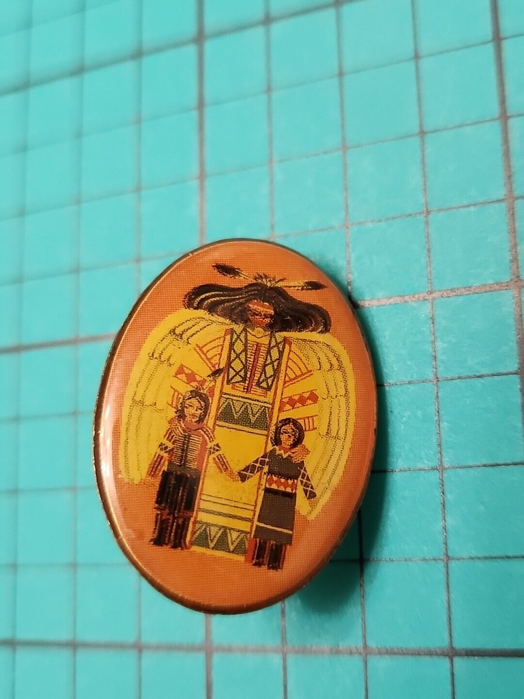 Vtg St. Labre Native American Indian School Gold Tone Lapel Pin