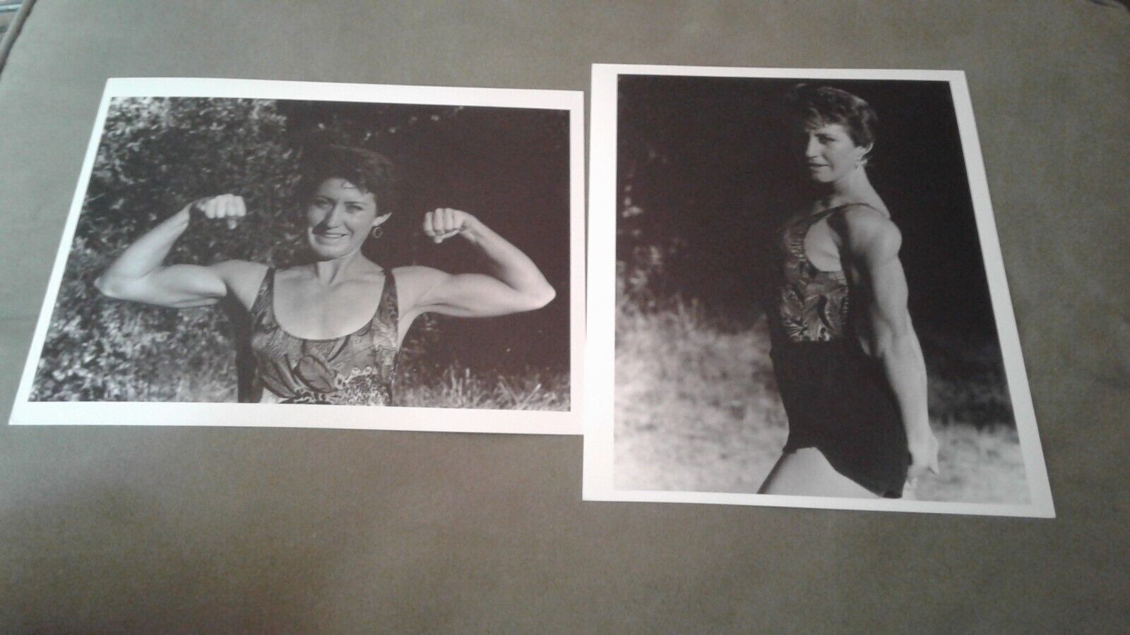 Lot of 2 vintage Black & White 8 X 10 pictures of female athlete/muscles