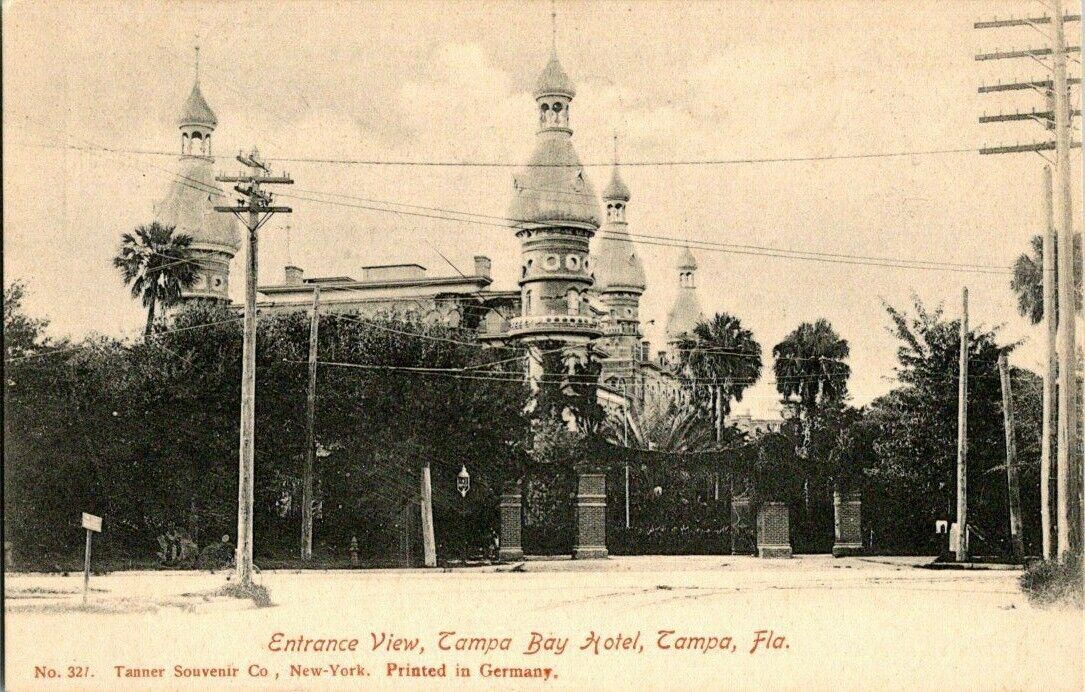 1905. TAMPA, FL. ENTRANCE TO TAMPA BAY HOTEL. POSTCARD JJ2
