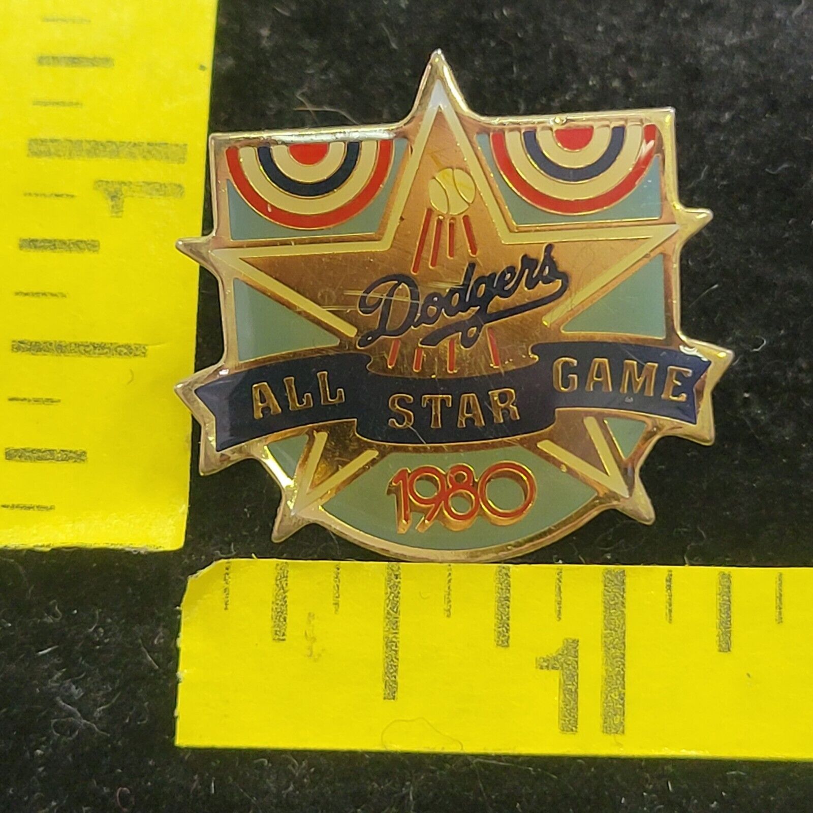 1980 LA Dodgers All Star Game Lapel Pin Hat Vest Tie Tack 6 of 6 Taiwan 1987