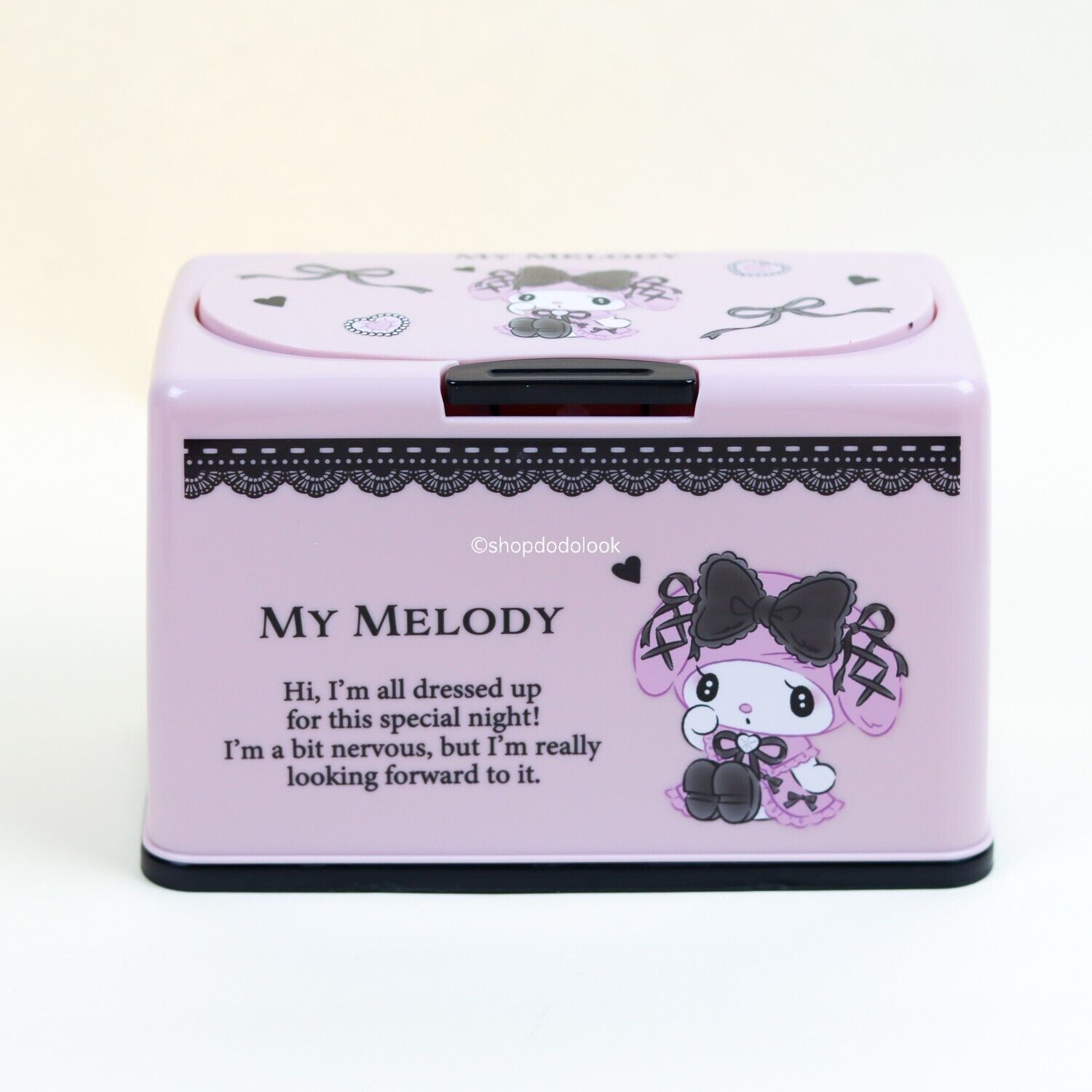 Sanrio My Melody Midnight Melokuro Napkin Paper Box Japan New 8\