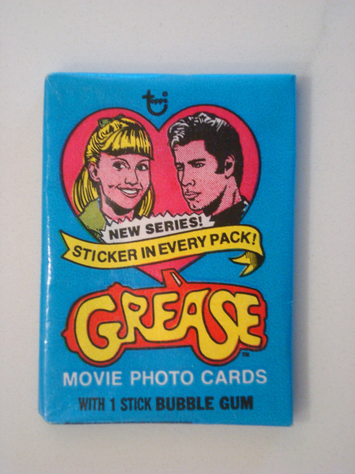 1978 TOPPS GREASE MOVIE TRADING CARDS SEALED WAX GUM PACK - ONE BLUE