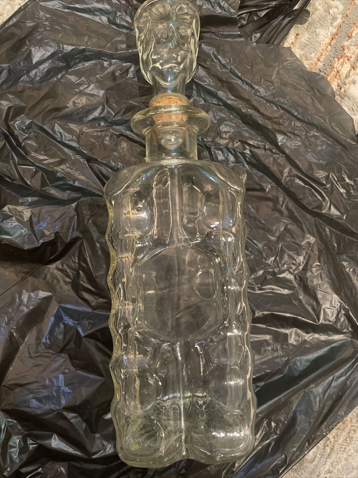 Beautiful Glass Whiskey Decanter With Glass Top