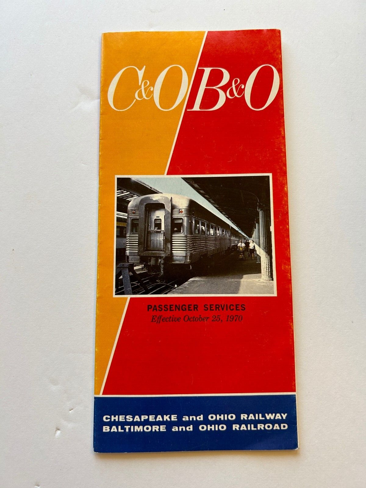 RR Schedule Chesapeake & Ohio Railway,  Baltimore & Ohio Route Map Brochure 1970