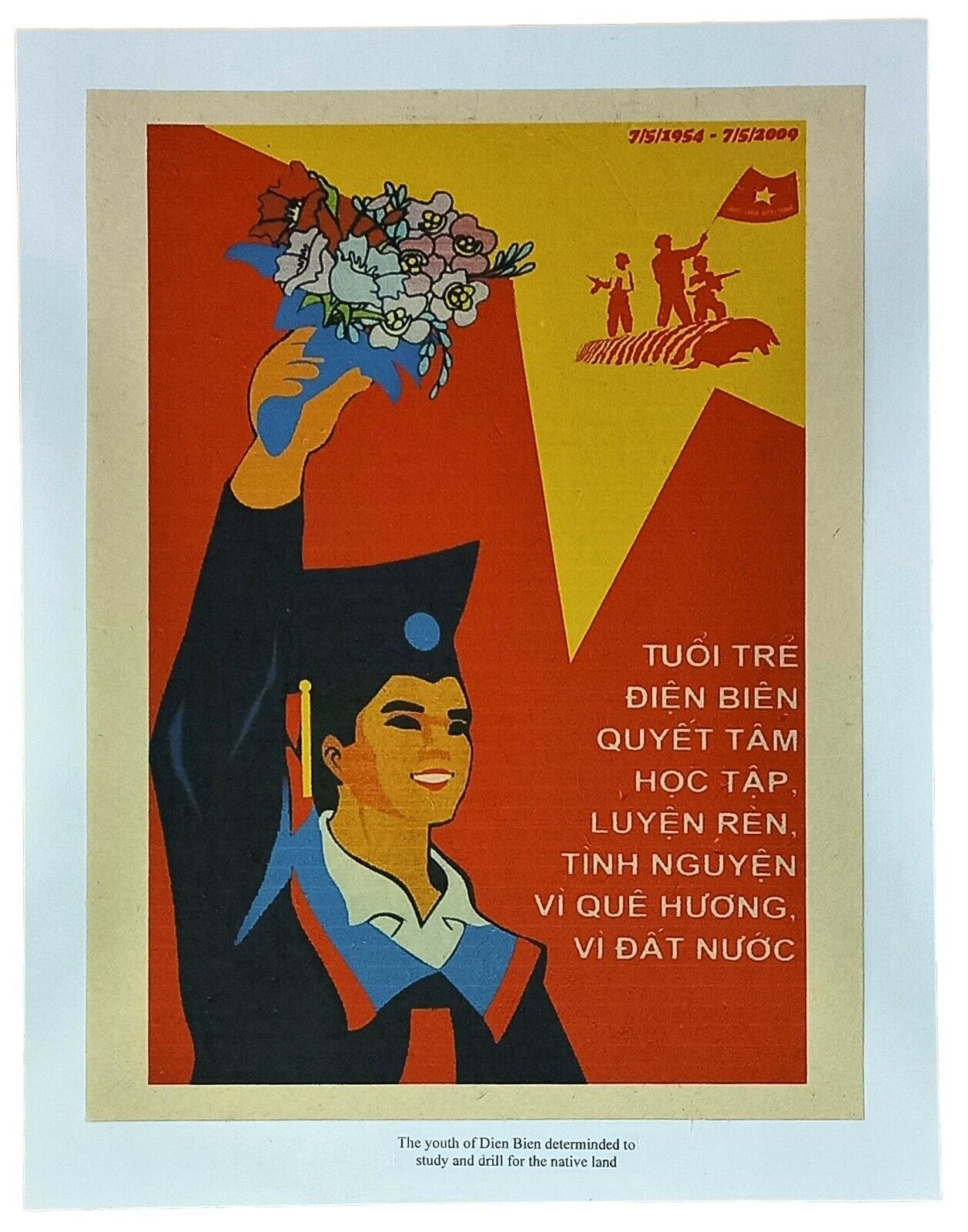 Vietnam War Poster Students Celebrate 55th Anniversary Dien Bien Victory Battle