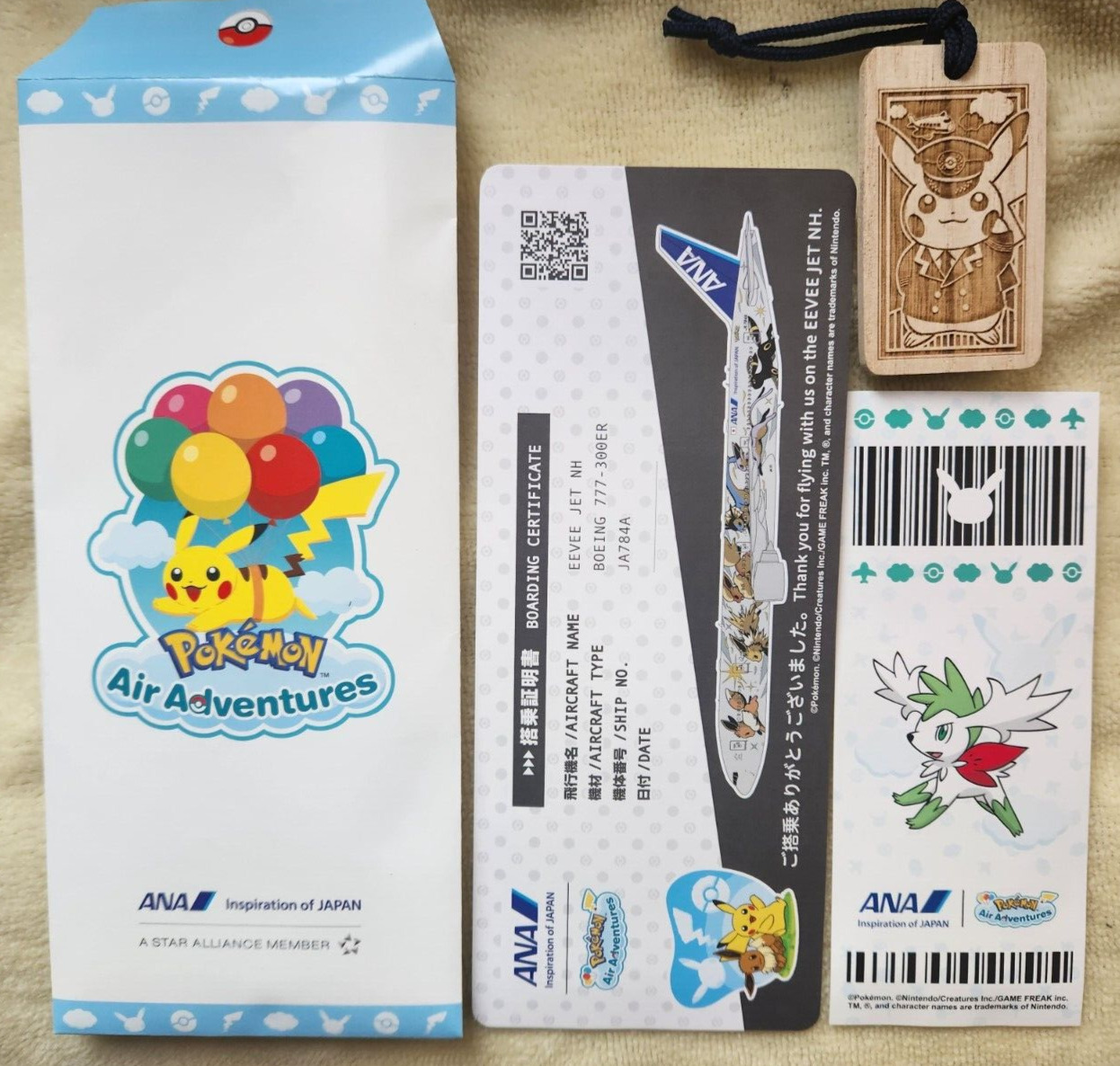 *RARE* Pokemon ANA (Airline) Air Adventures Promo Souvenir Set Boarding Certific