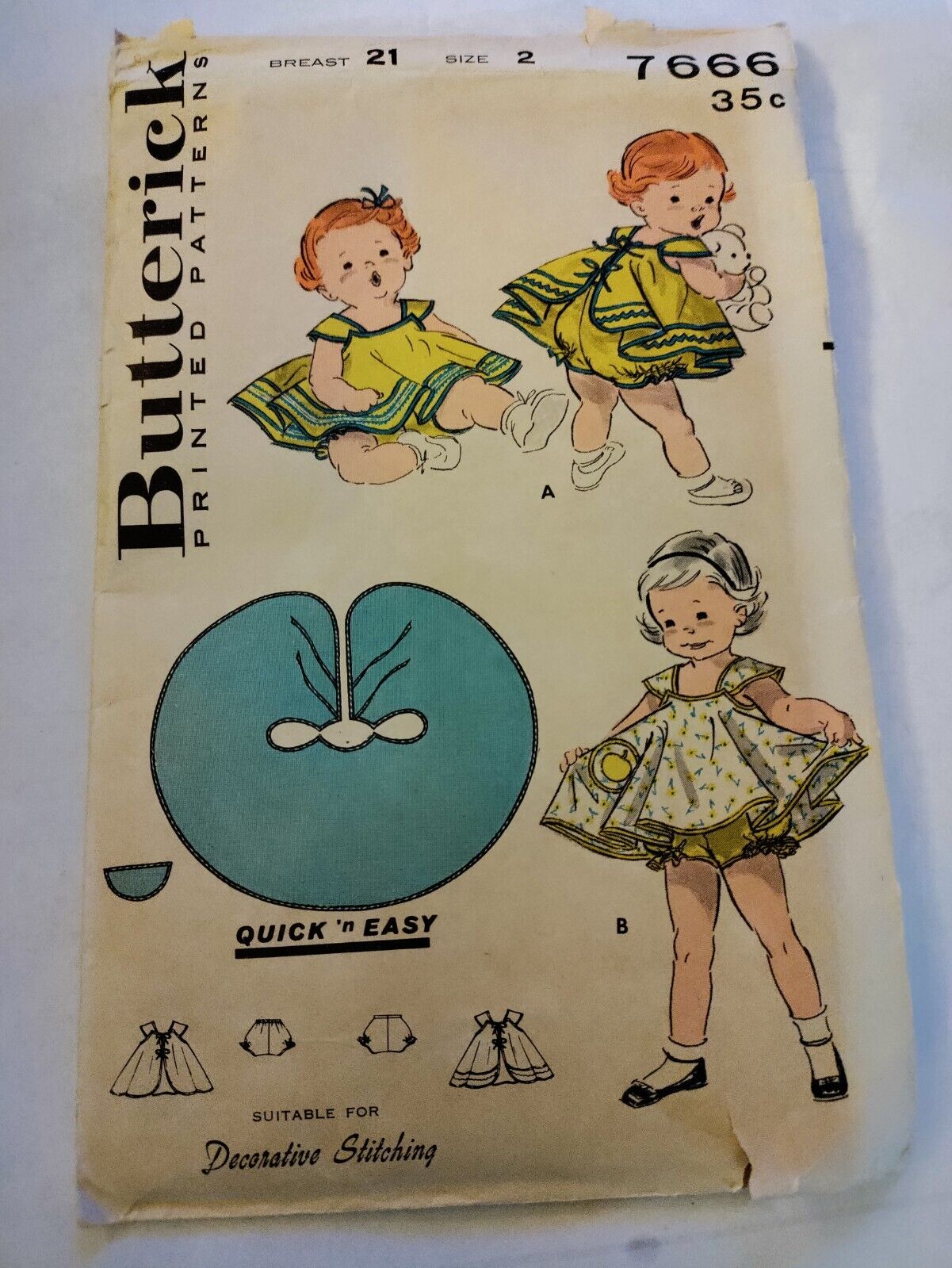 Toddler Clothing Pattern Butterick Vintage Coverall Bloomers sz 2 paper pattern