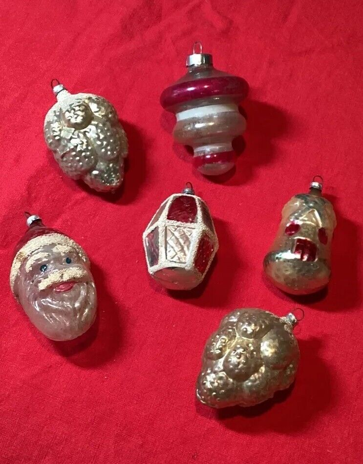 1930’s - 40’s Christmas Ornaments - Set of 6