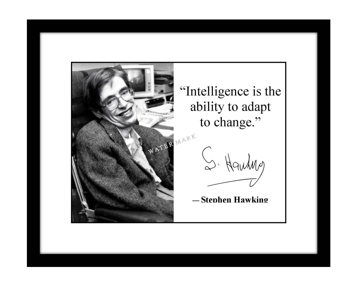 Stephen Hawking 8x10 Signed photo print famous quote astronomy physics scientist