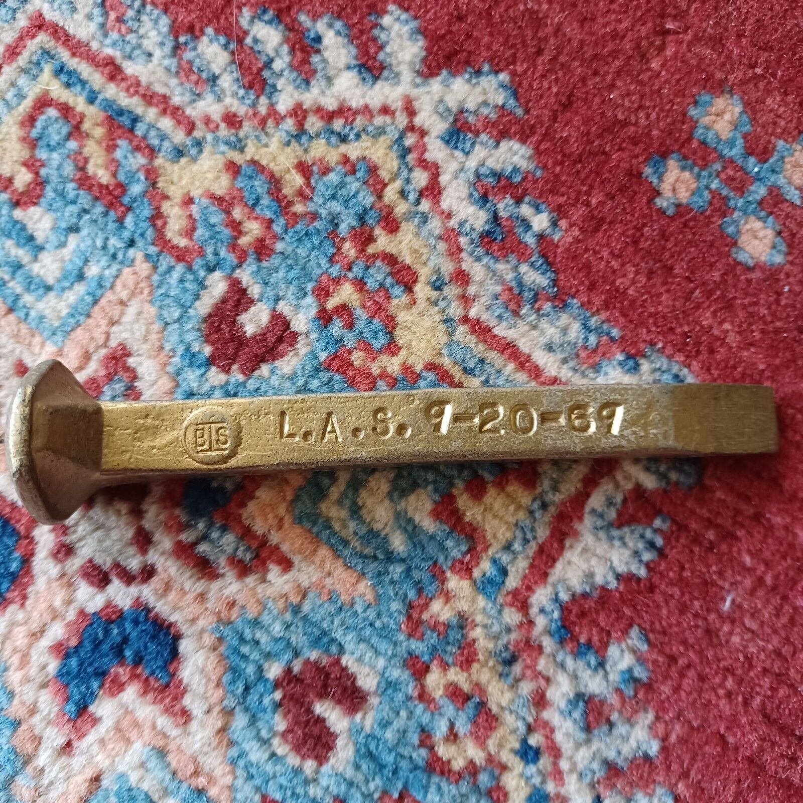 L.A.S. 9-20-69 Railroad Train Stake Spike Nail Collectible BIS
