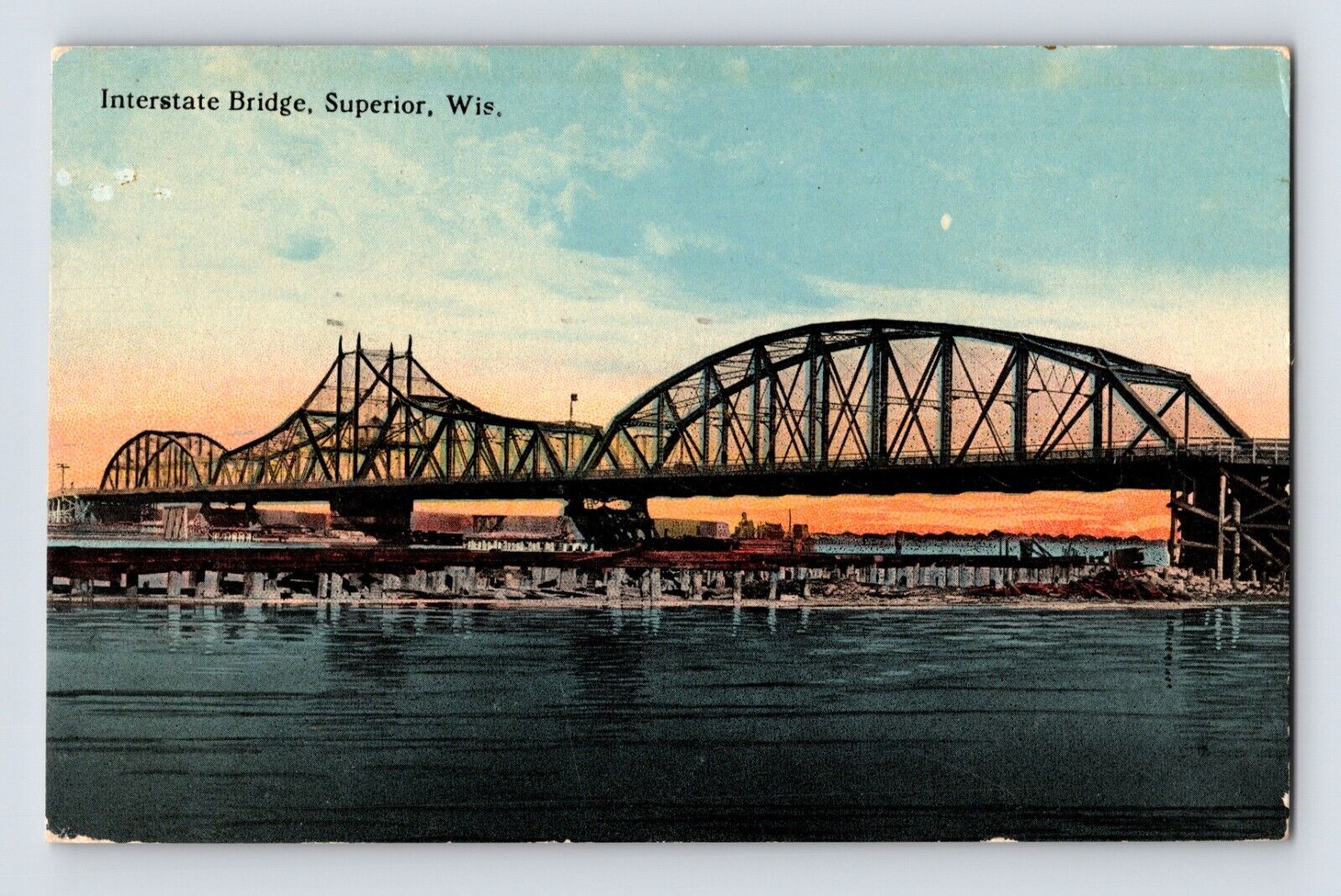 Postcard Wisconsin Superior WI Interstate Bridge 1959 Posted Divided Back