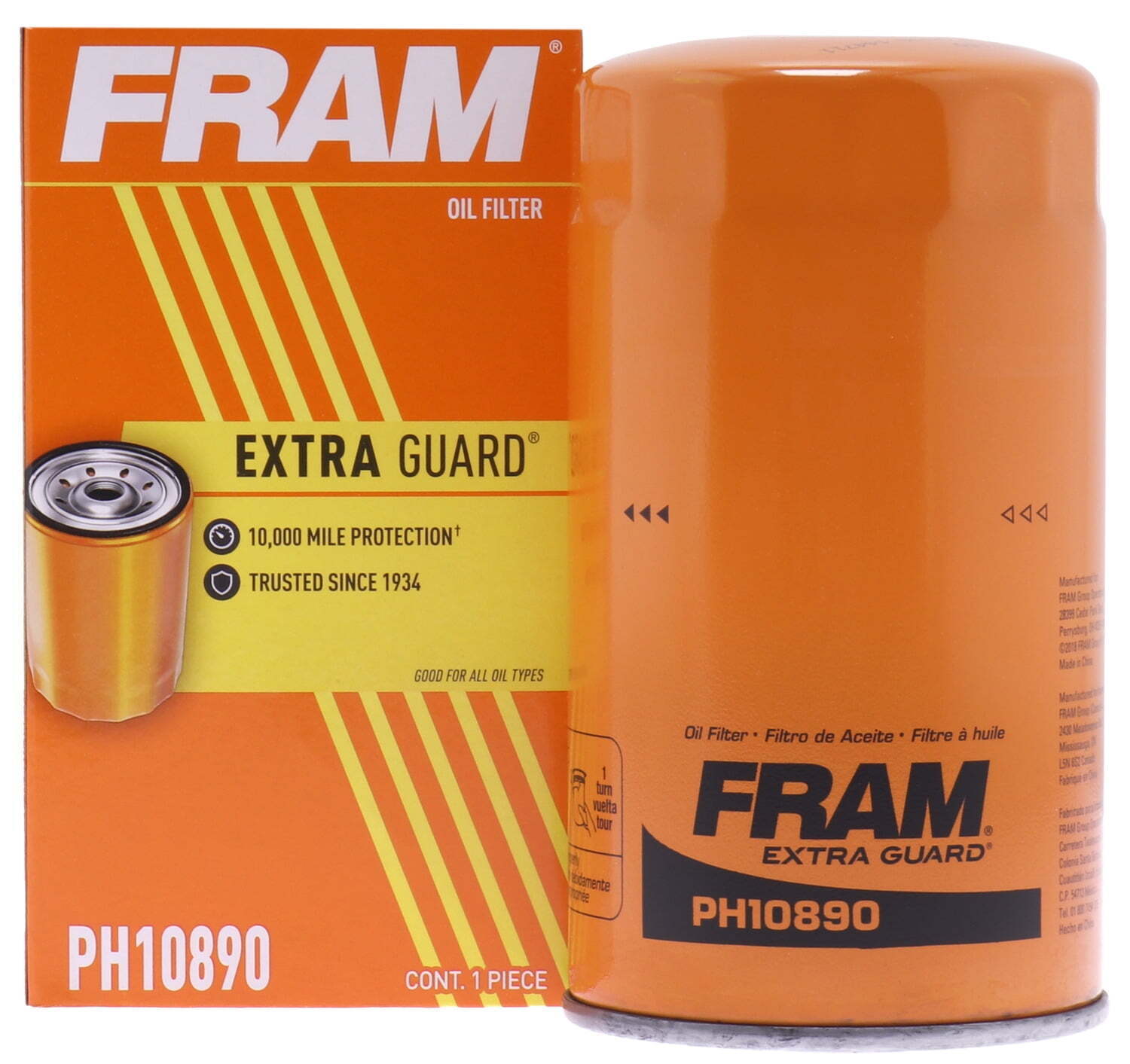Extra Guard Oil Filter, PH10890, 10K mile Filter for Select Ford Vehicles