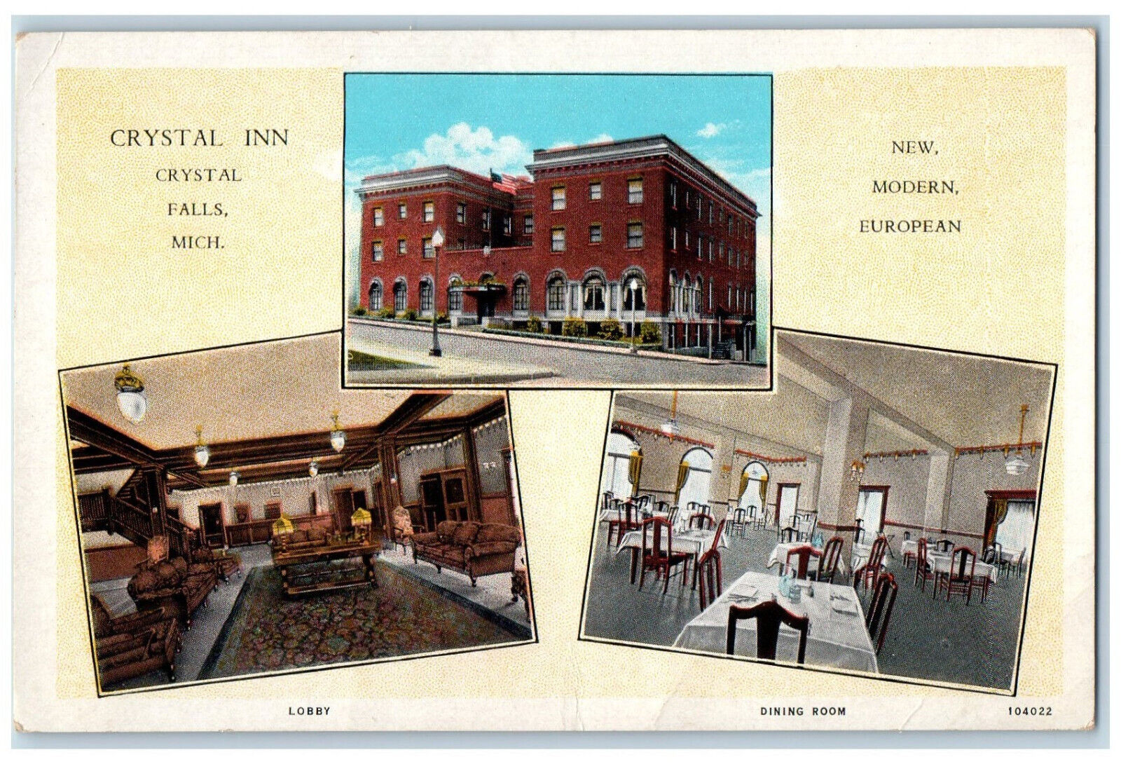 c1920\'s Crystal Inn Crystal Falls Michigan MI Multiview Antique Postcard