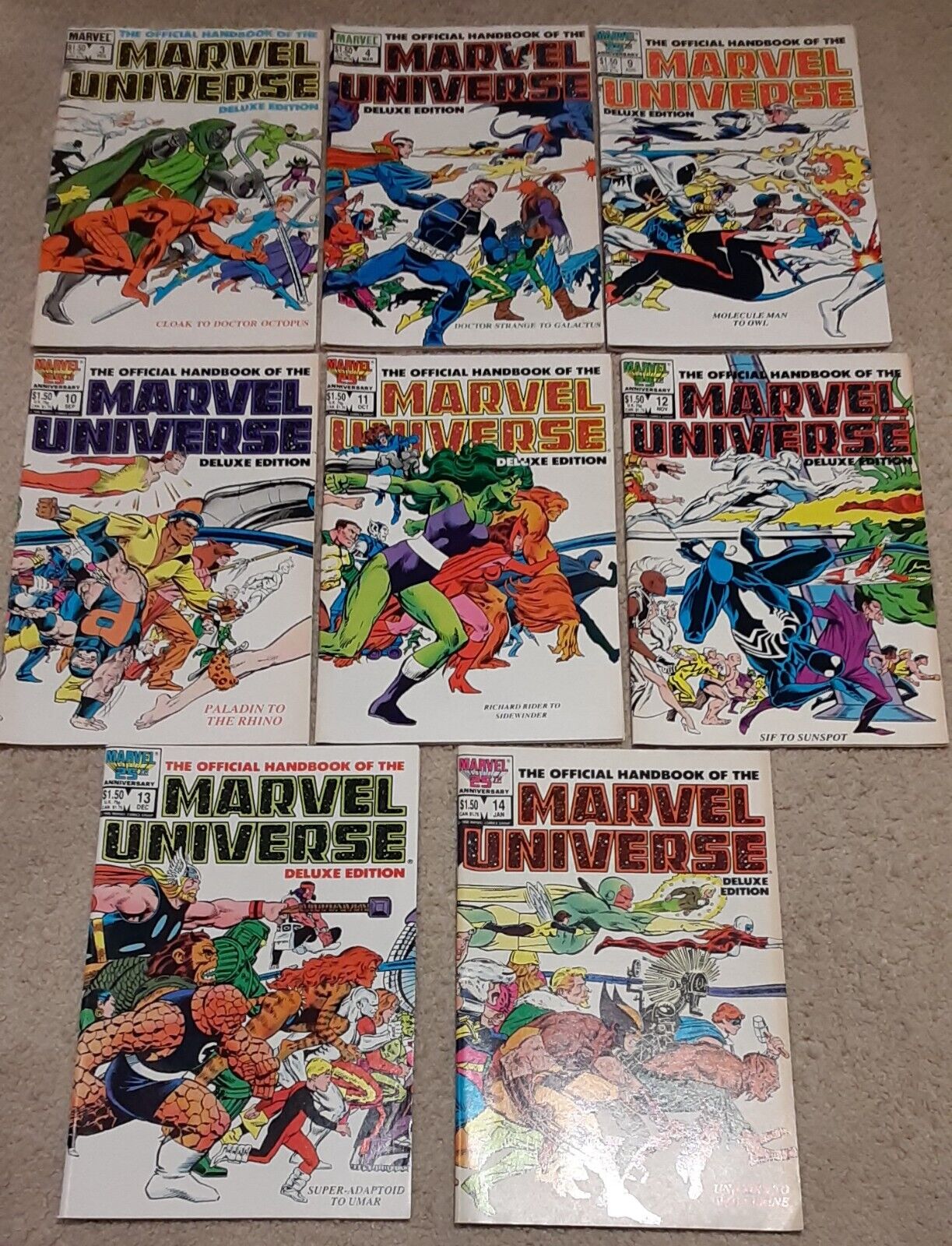 Official Handbook of the Marvel Universe Deluxe Vol 2 #3-14 (Lot of 8) SEE DESCR