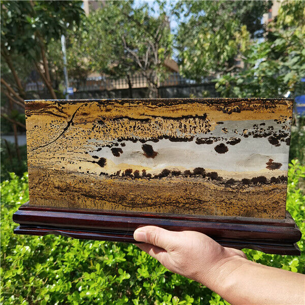 3.7Kg  Chinese Painting Stone with Beautiful Pattern Furnishing article  o385