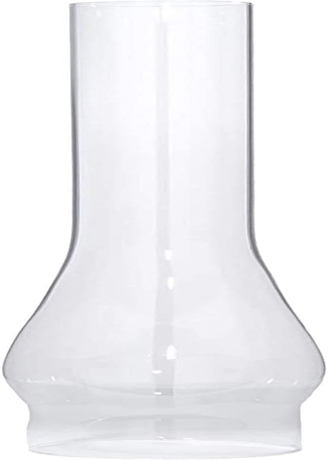 3 Inch Base by 14 Inch Tall Clear Glass Oil and Kerosene Lamp Chimney
