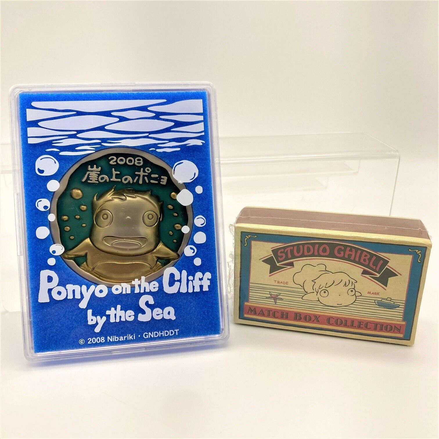 Ponyo on the Cliff Commemorative Medal 2008 & Matchbox Collection Rare USED F/S