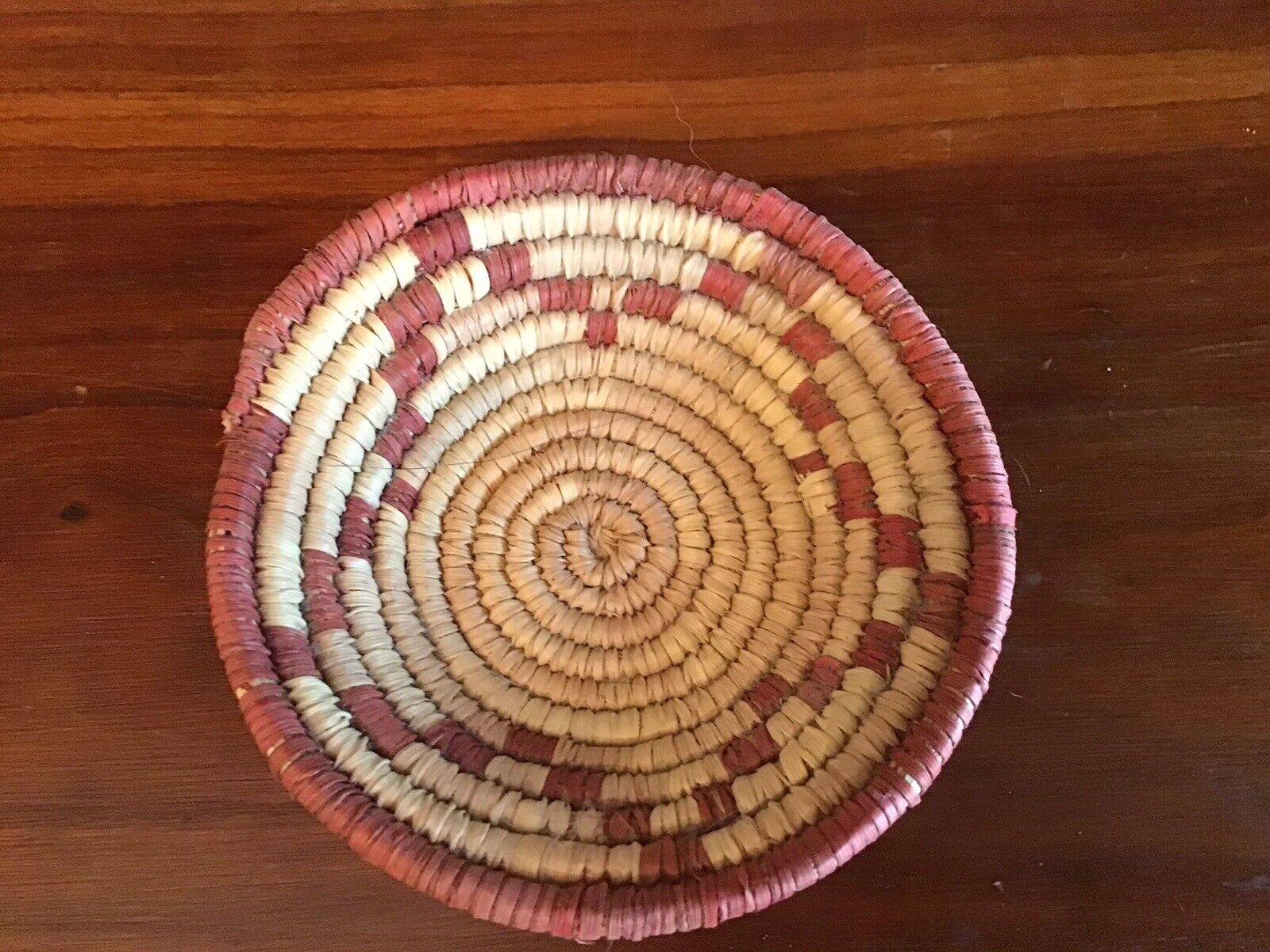Vintage Miniature Flat Coiled Basket