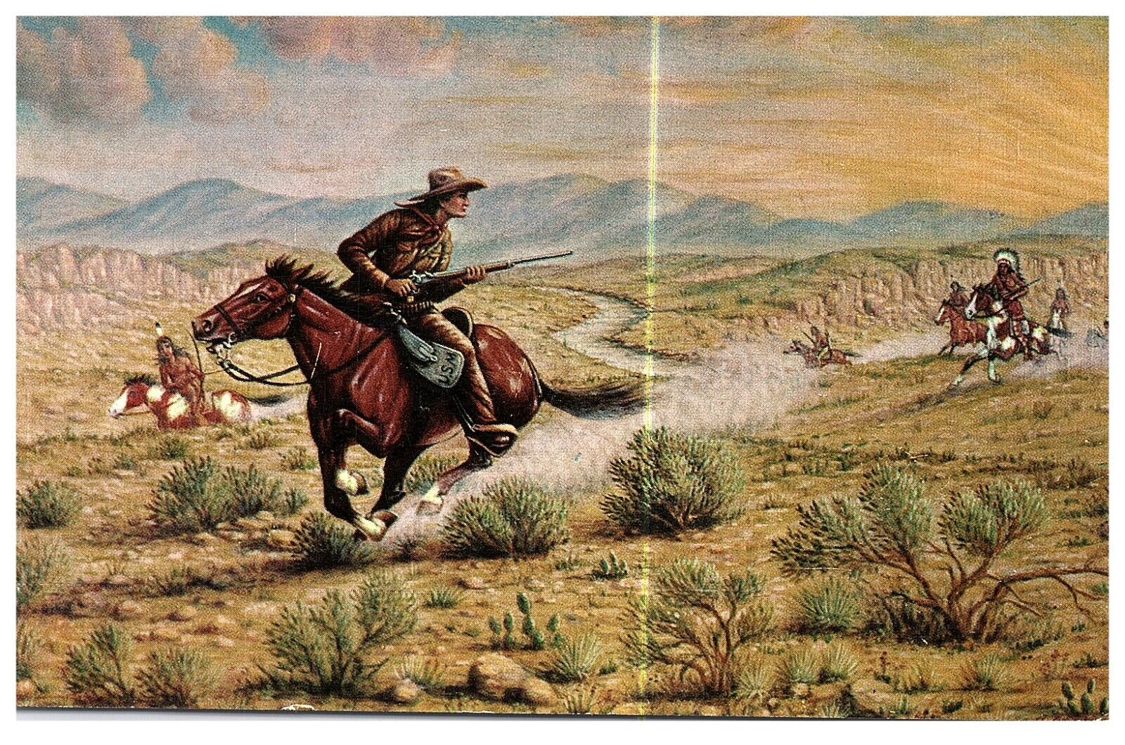 c1930\'s Buffalo Bill The Pony Express Rider Lookout Mountain CO Vintage Postcard