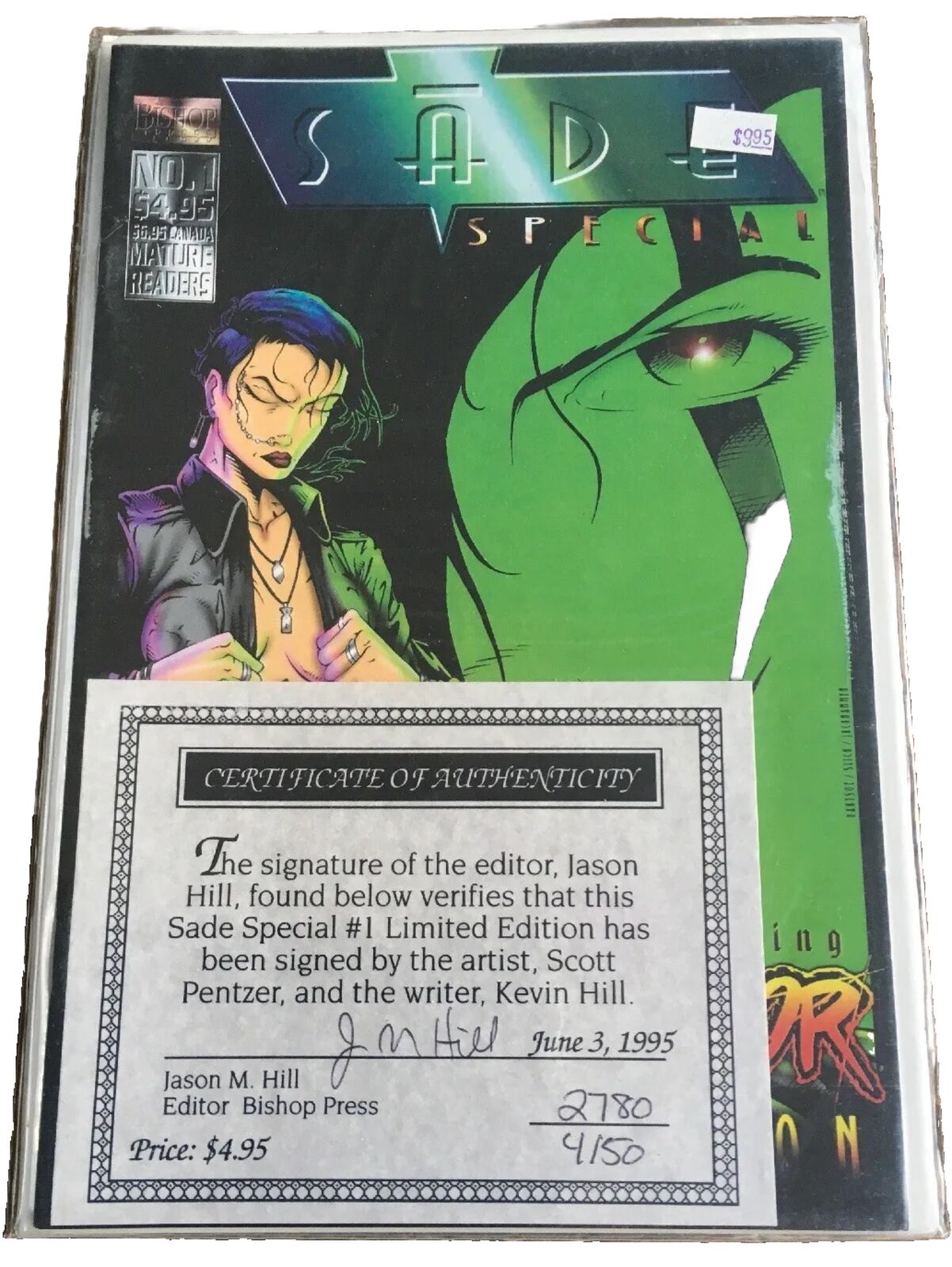 SADE Special #1 RAZOR LIMITED SIGNED #\'d EDITION Bishop Scarce Bad Girl Comix 