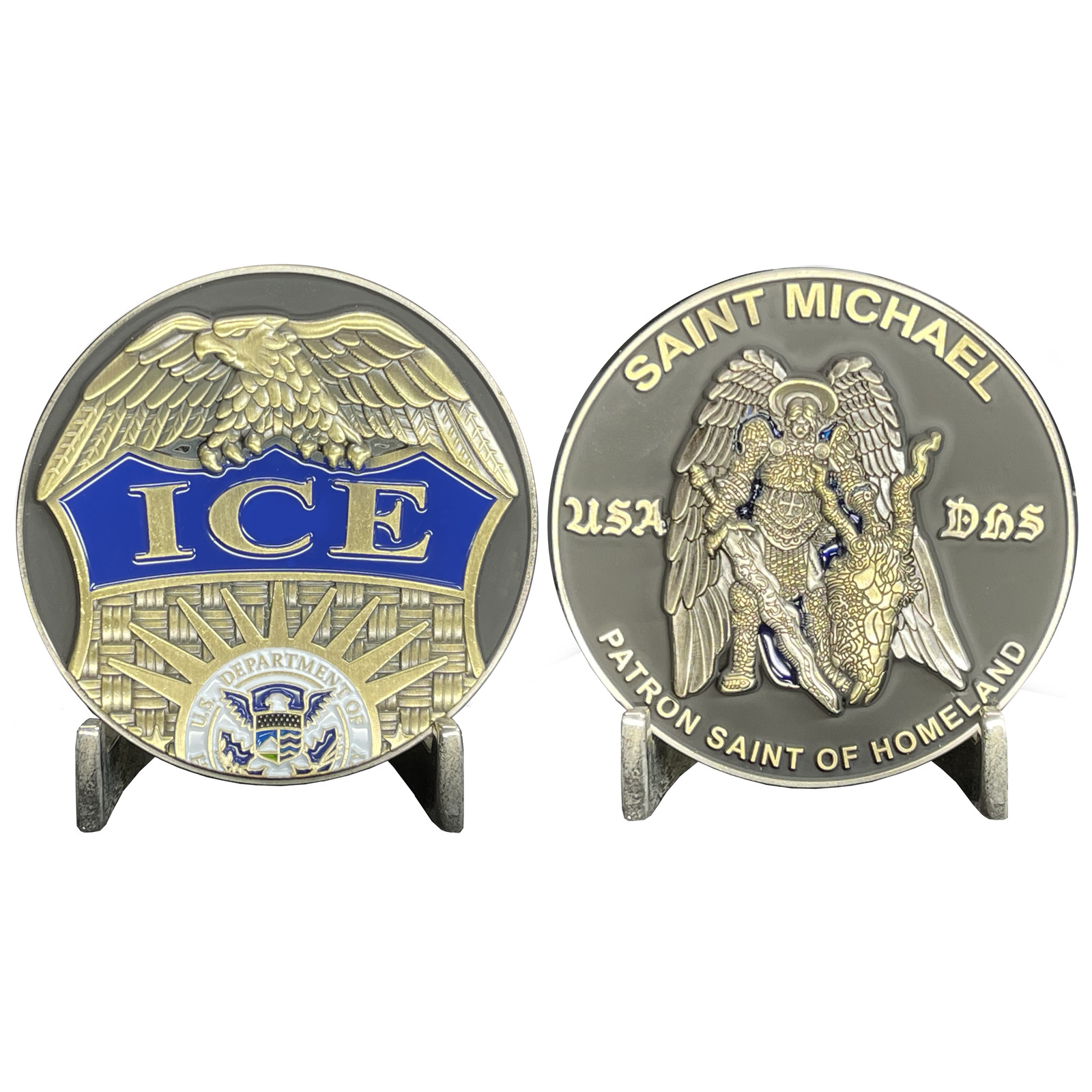 EL8-03 ICE Officer Agent DRO ERO Saint Michael Patron Saint Challenge Coin ST. M