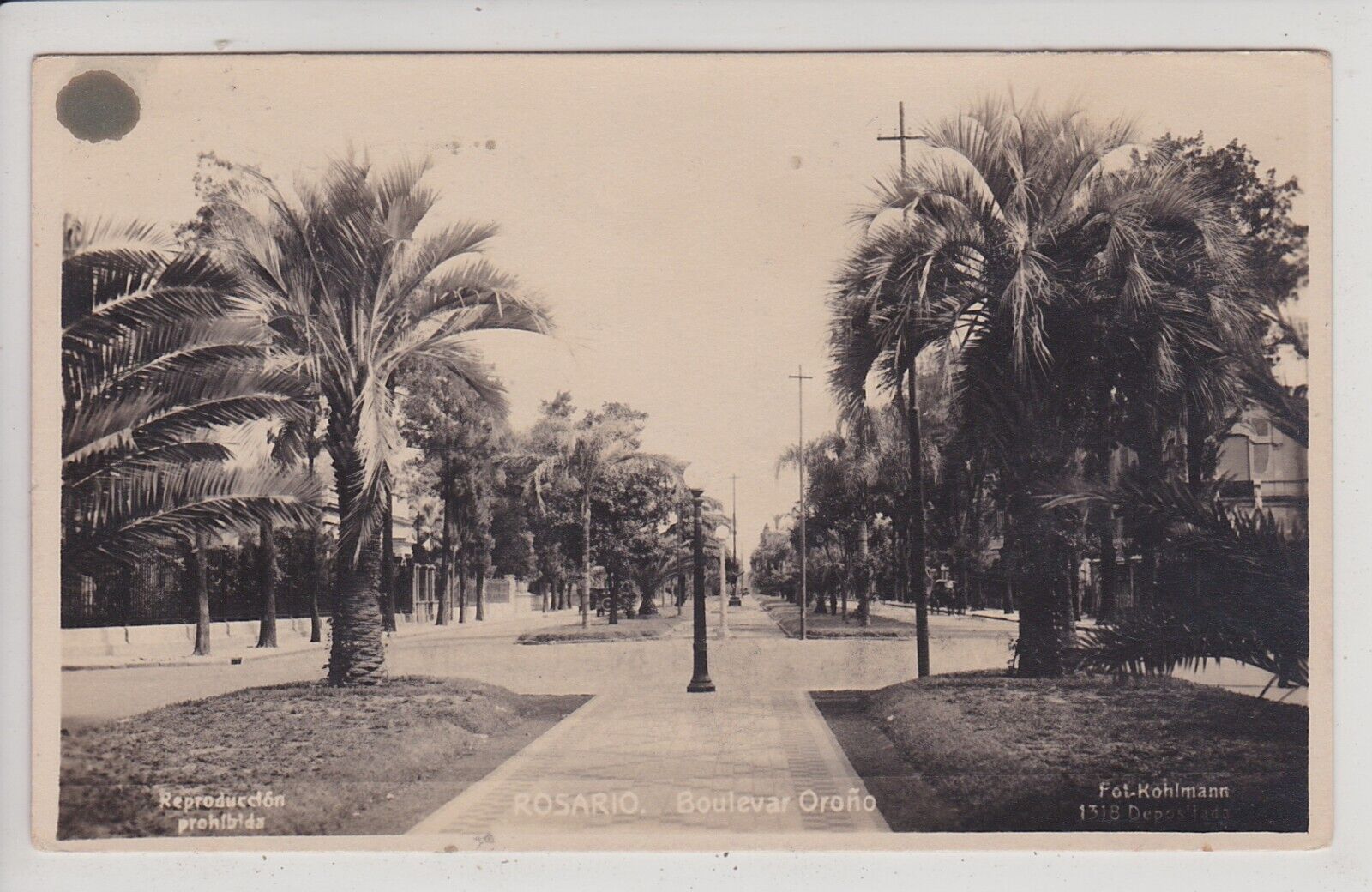 Rosario, Argentina. Boulevar Orono  Vintage Real Photo Postcard