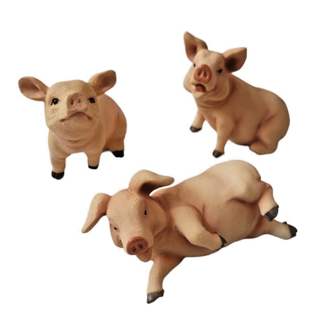 Three Happy Pigs in the mud Home Decor decorative as shown 3.5 inches tall