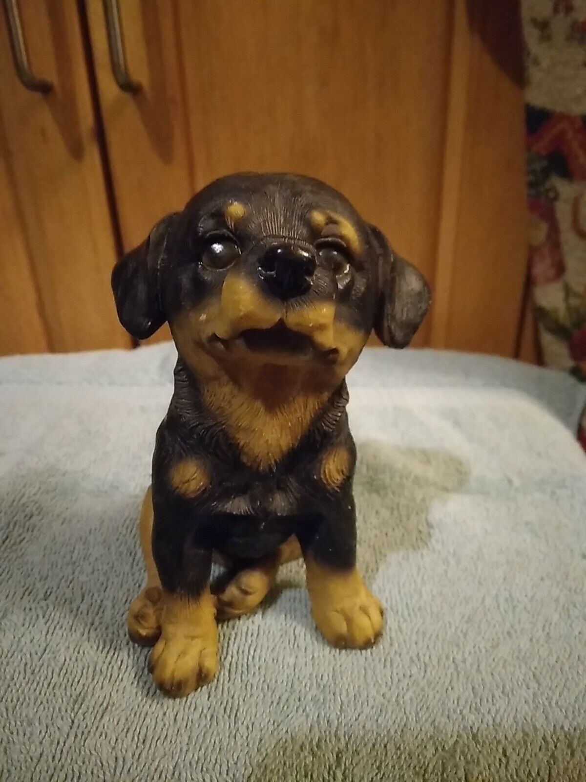 Cute Rottweiler Dog Statue Figurine