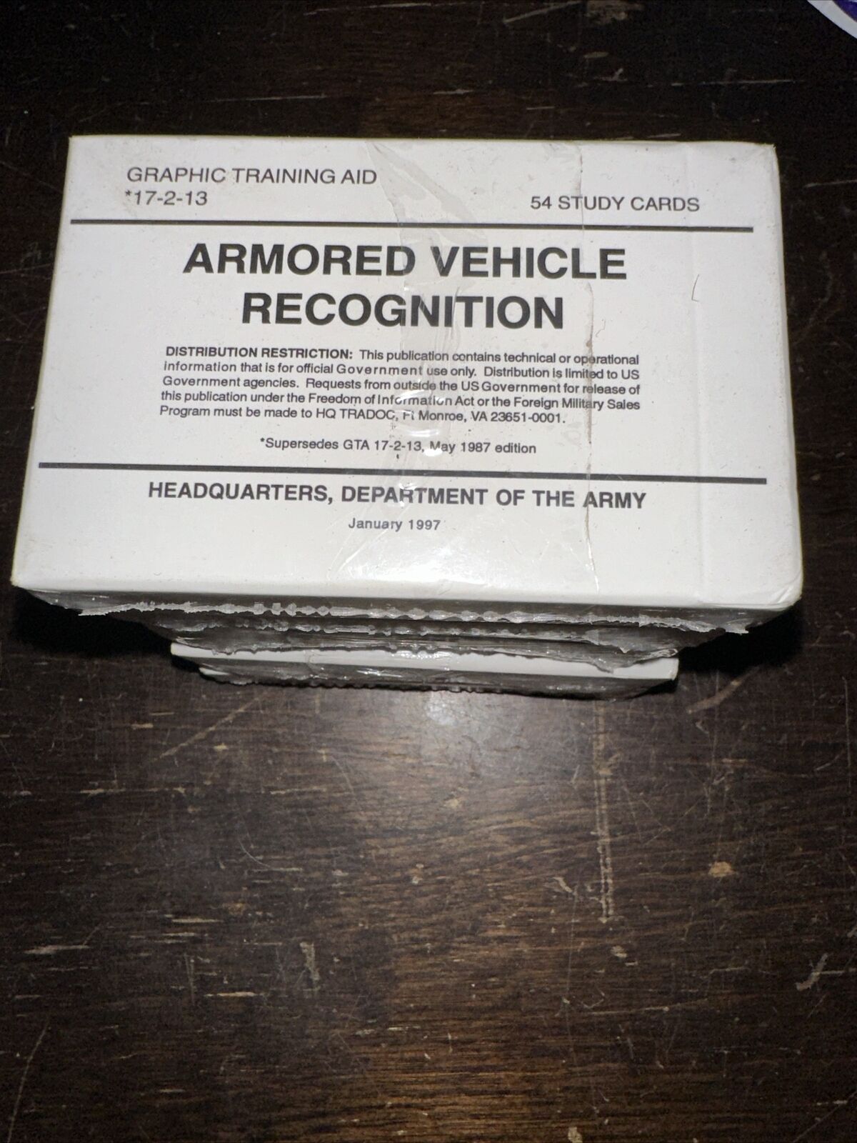 US Army Graphic Training Aid GTA 17-2-13 Armored Vehicle Recognition Study Cards