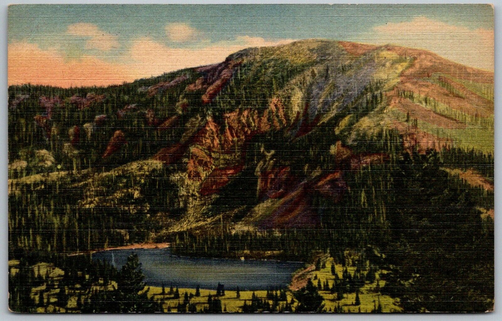 Upper North Platte Valley Wyoming 1955 Postcard Battle Lake