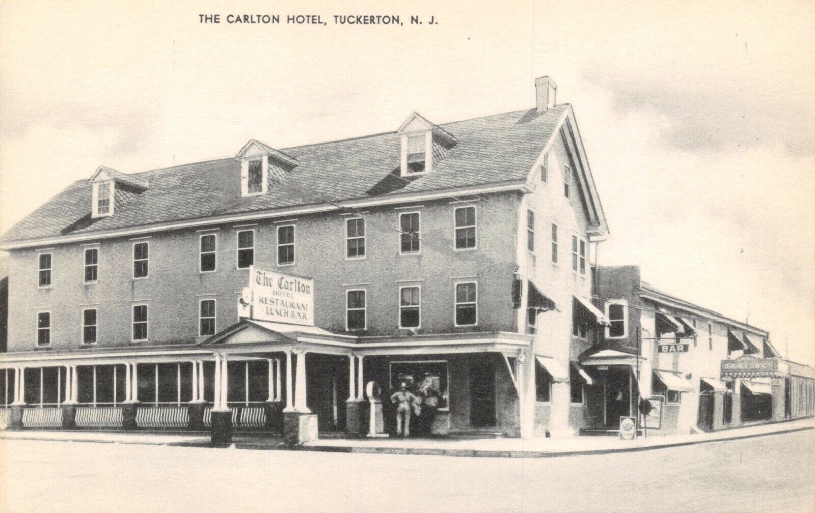 Vintage card, c1930s/40s The Carlton Hotel, Tuckerton, New Jersey CZ1