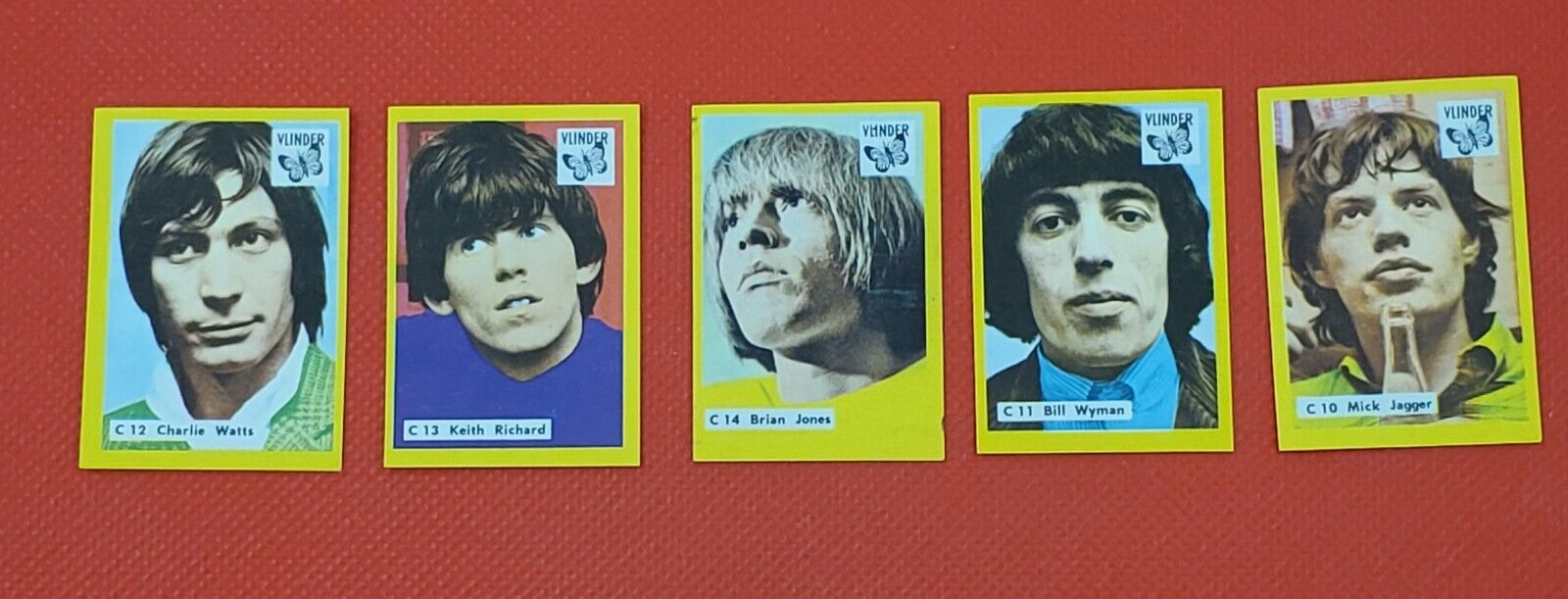 The Rolling Stones Set of 5 1967 Holland Matchbox labels Music Trading Cards