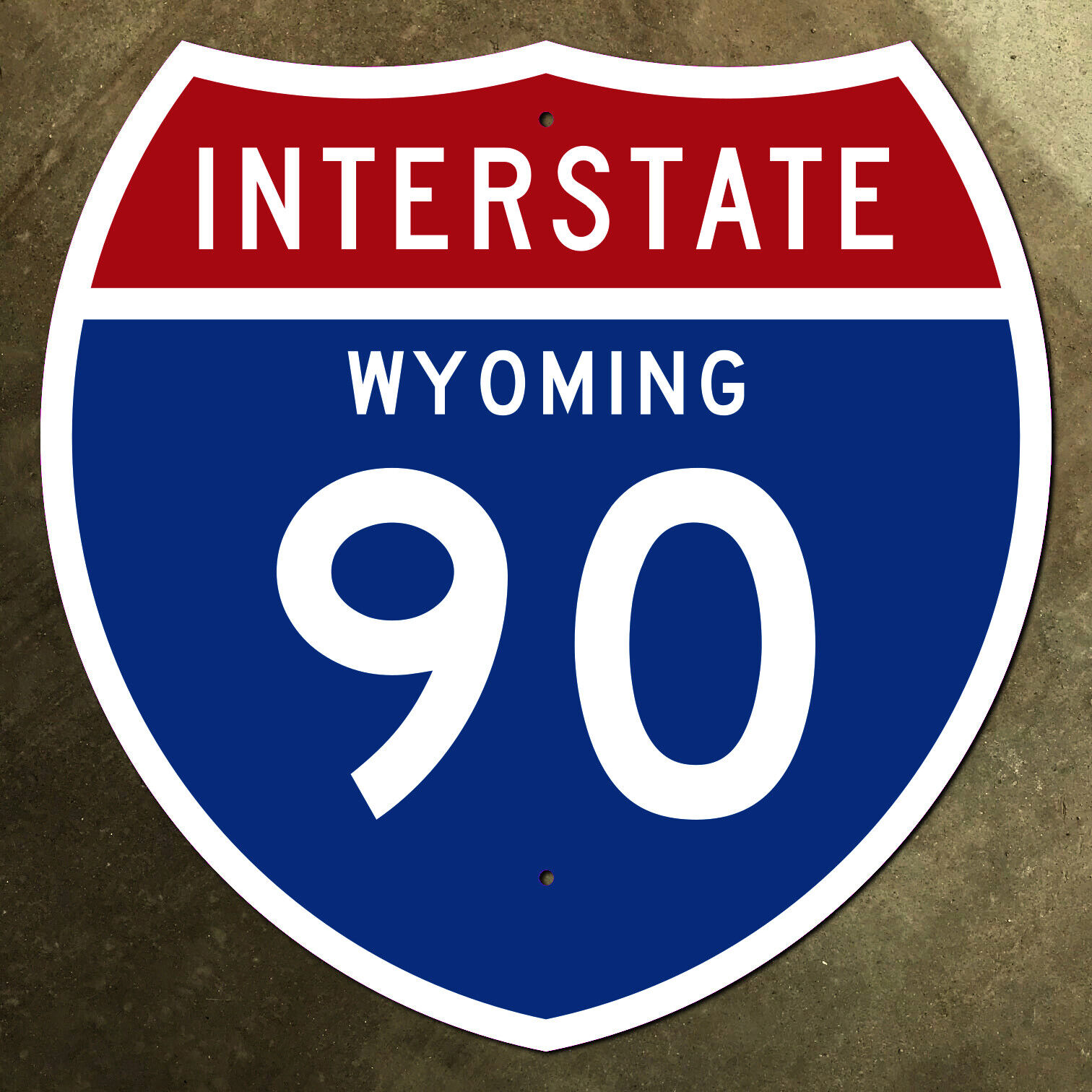 Wyoming interstate route 90 highway marker road sign 1957 Buffalo 18x18