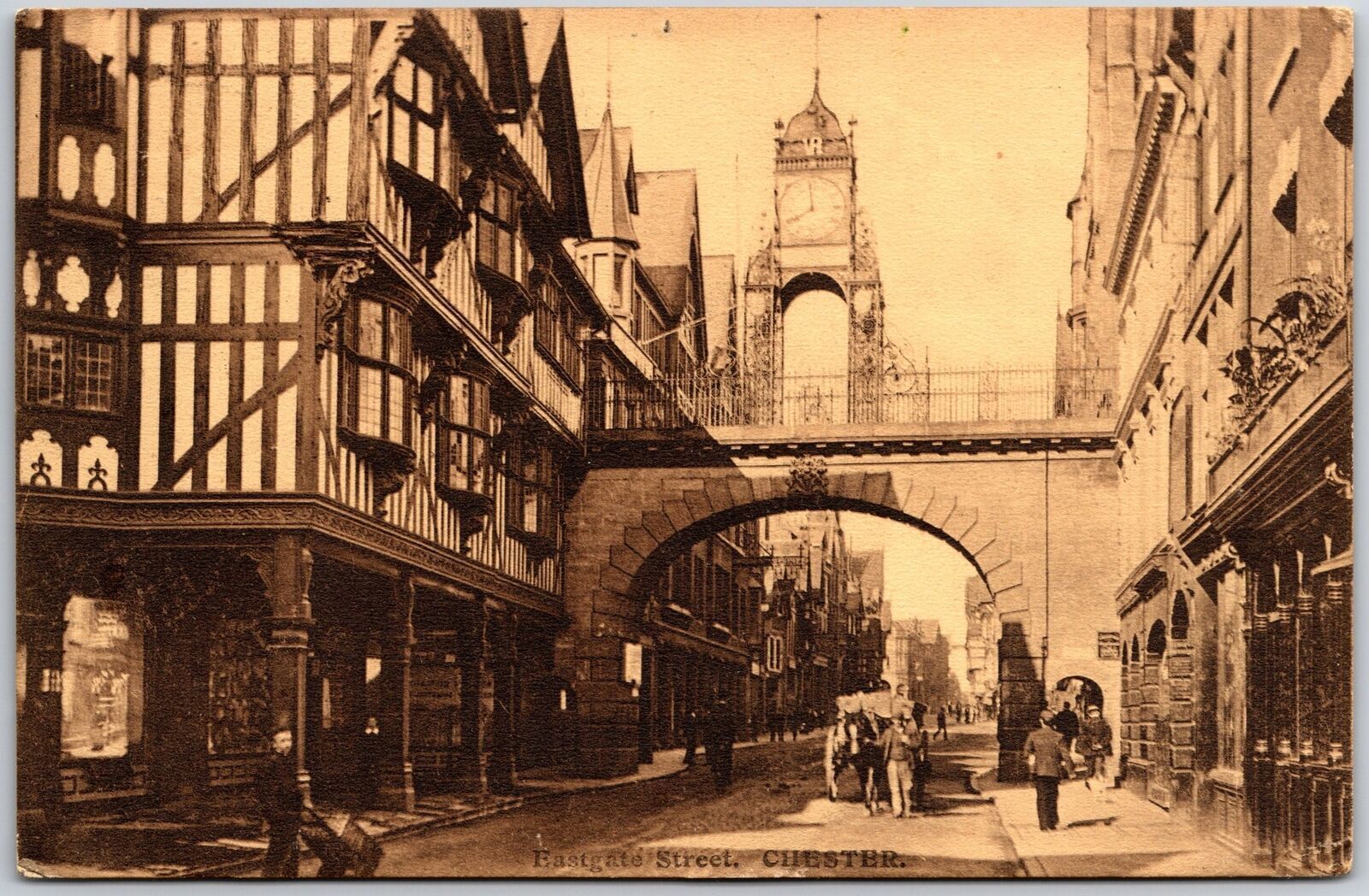 1910 Eastgate Street Chester England Historical Building Antique Posted Postcard