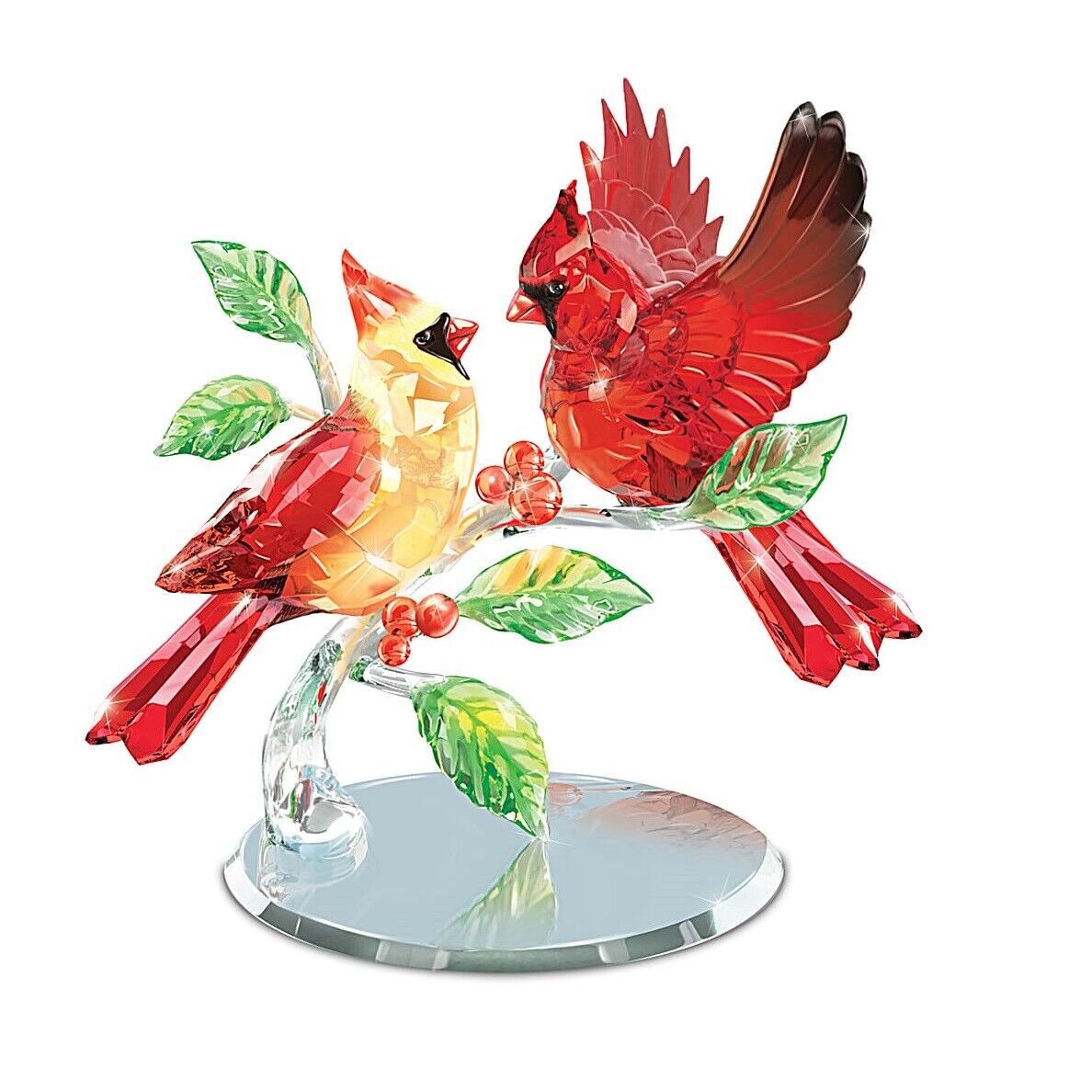 Bradford Exchange Crimson Beauties Cardinals Facets of Nature Songbird Figurine