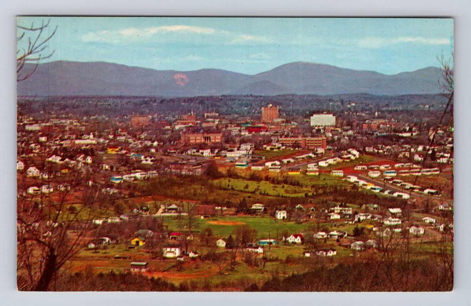 Charlottesville VA-Virginia, Aerial Of City Area, Antique, Vintage Postcard