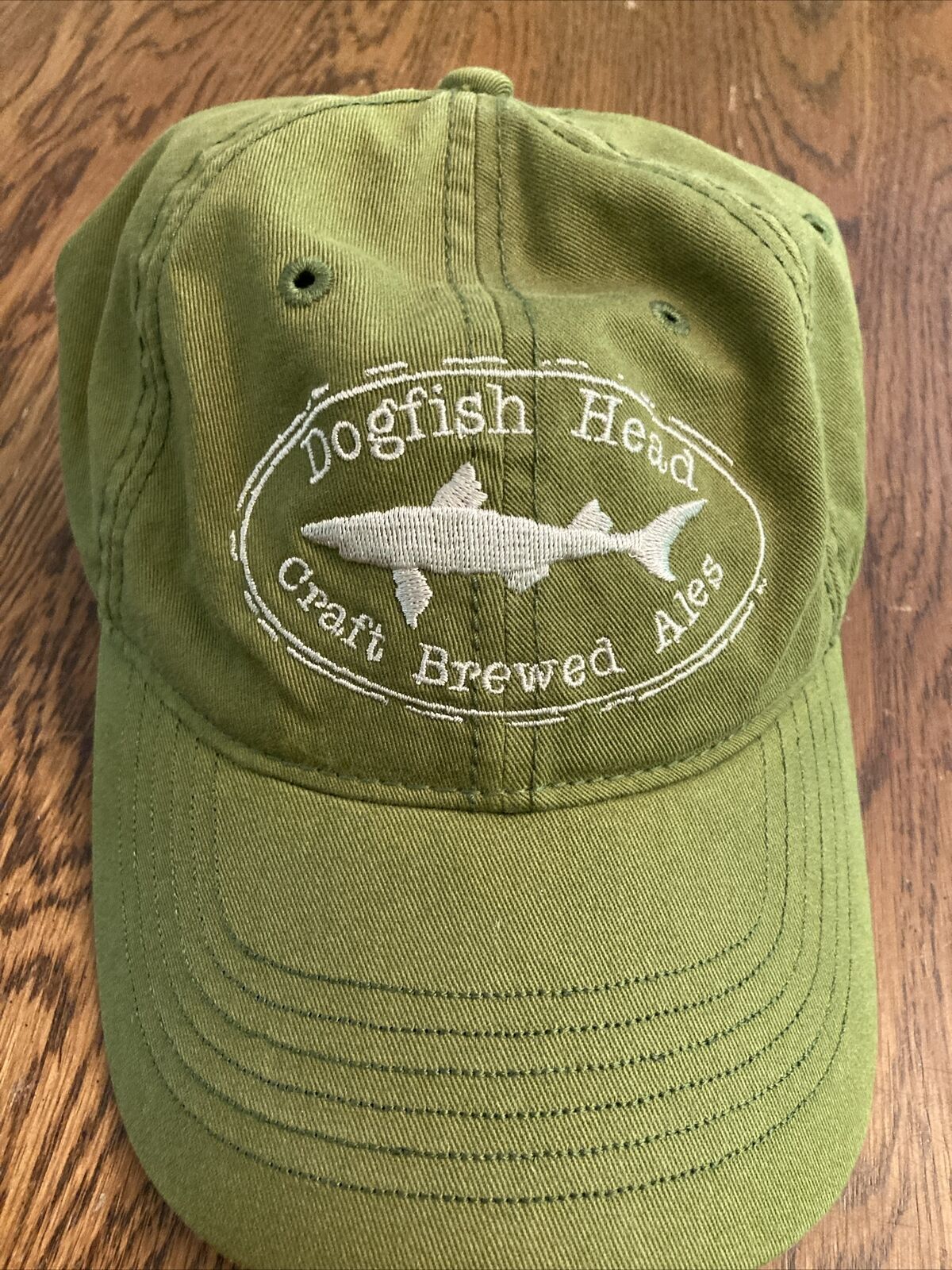 Dogfish Head Craft Brewery Brewed Ales Beer Hat ARMY GREEN IPA