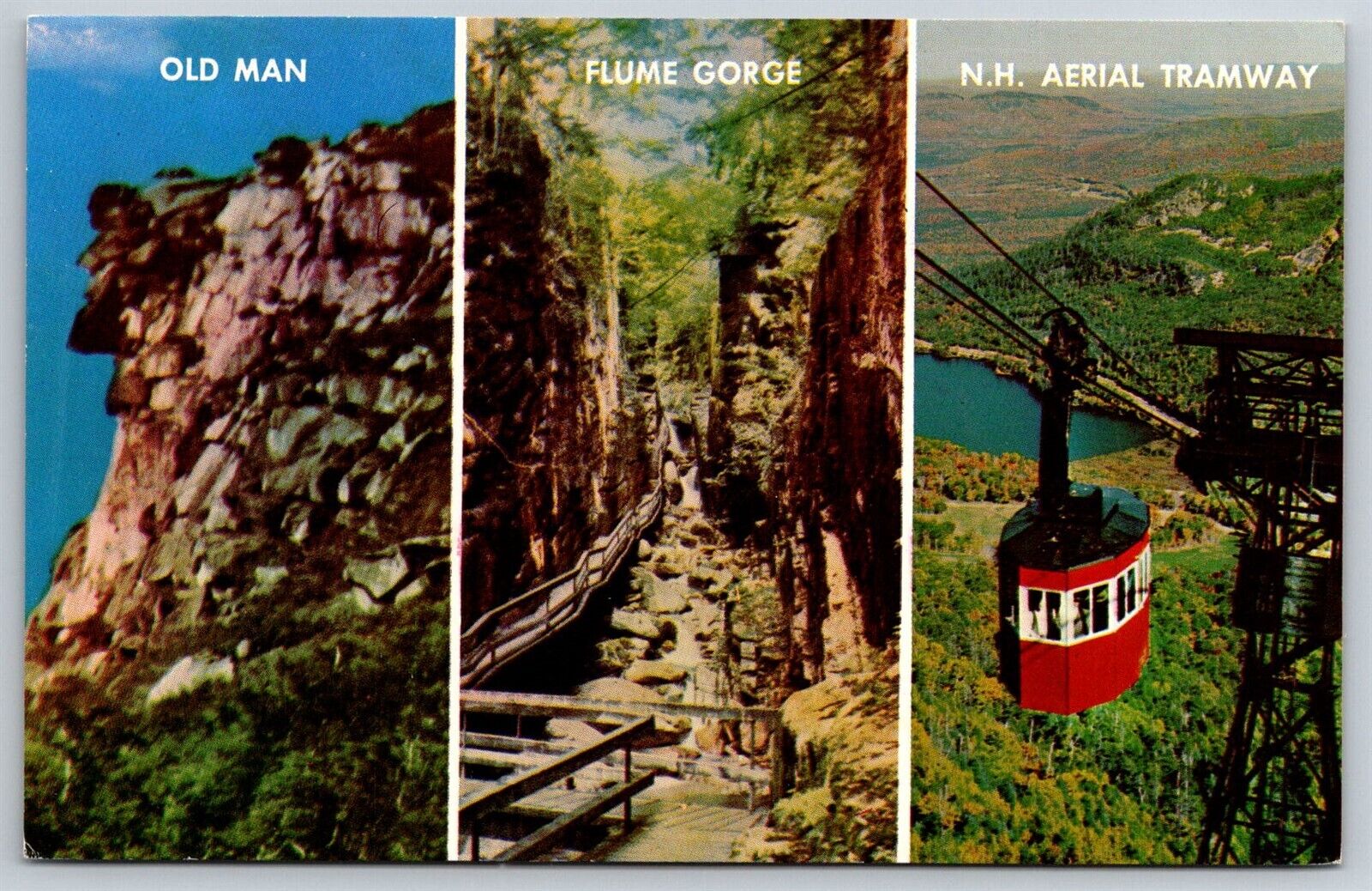 Franconia Notch White Mountains Old Man Aerial Tramway New Hampshire Postcard 