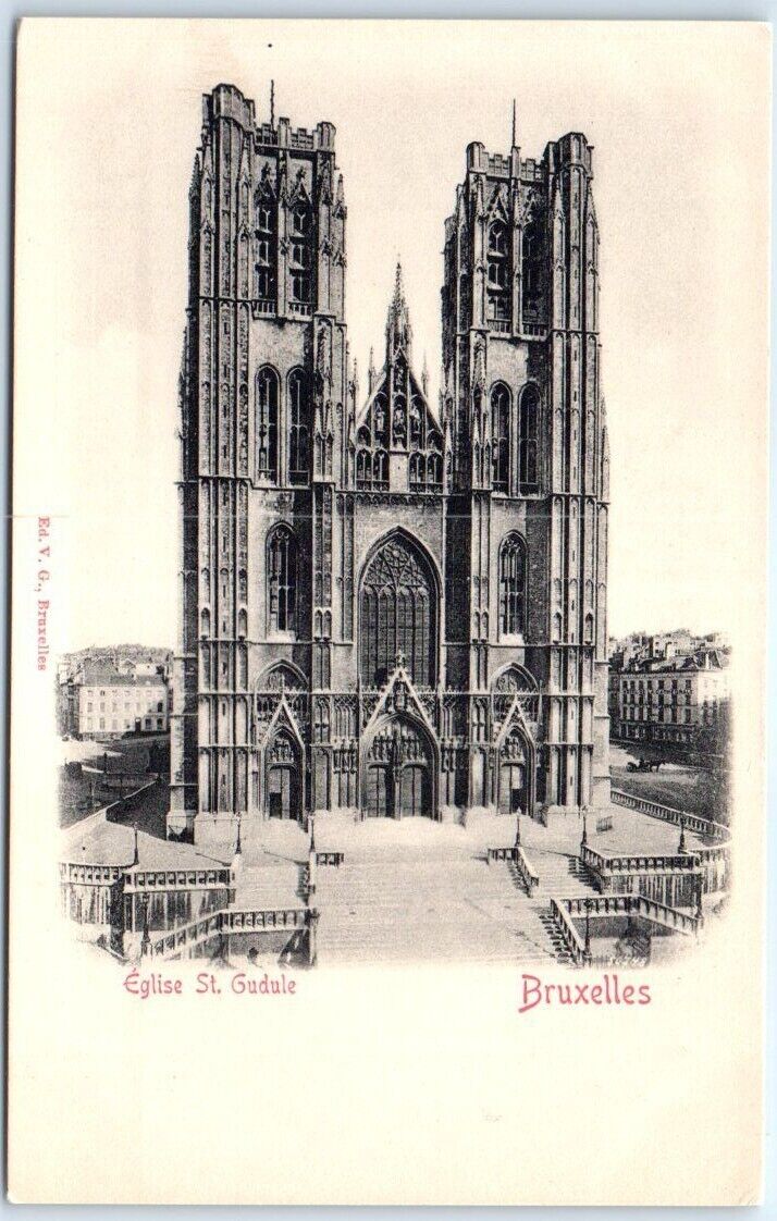 Postcard - Cathedral of St. Gudula, Brussels, Belgium