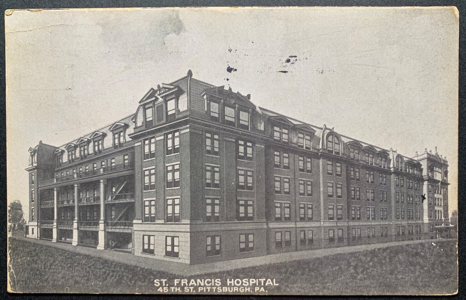 Postcard Pittsburgh PA - c1900s St Francis Hospital 45th Street