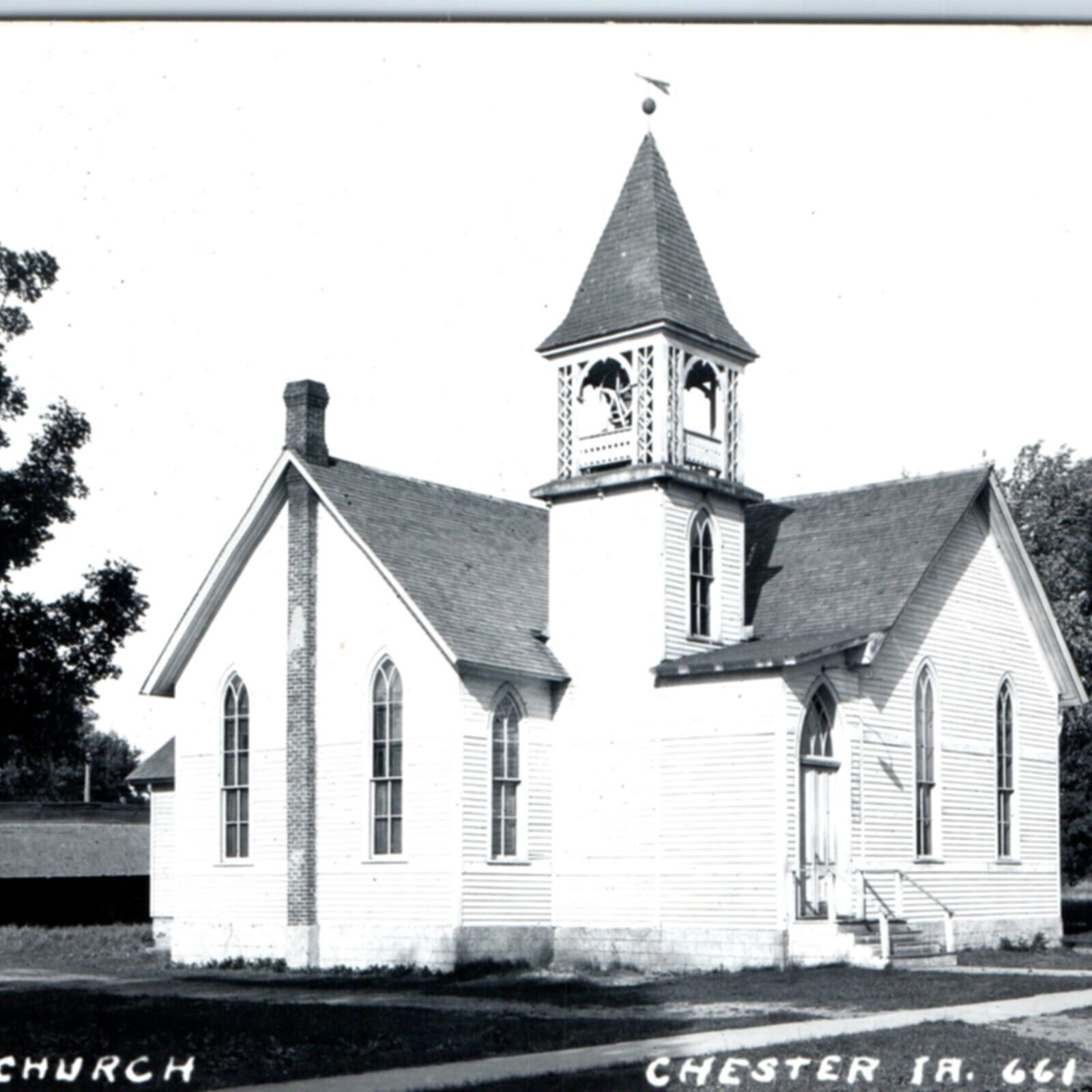 c1950s Chester, IA RPPC Methodist Episcopal ME Church Real Photo PC LL Cook A131