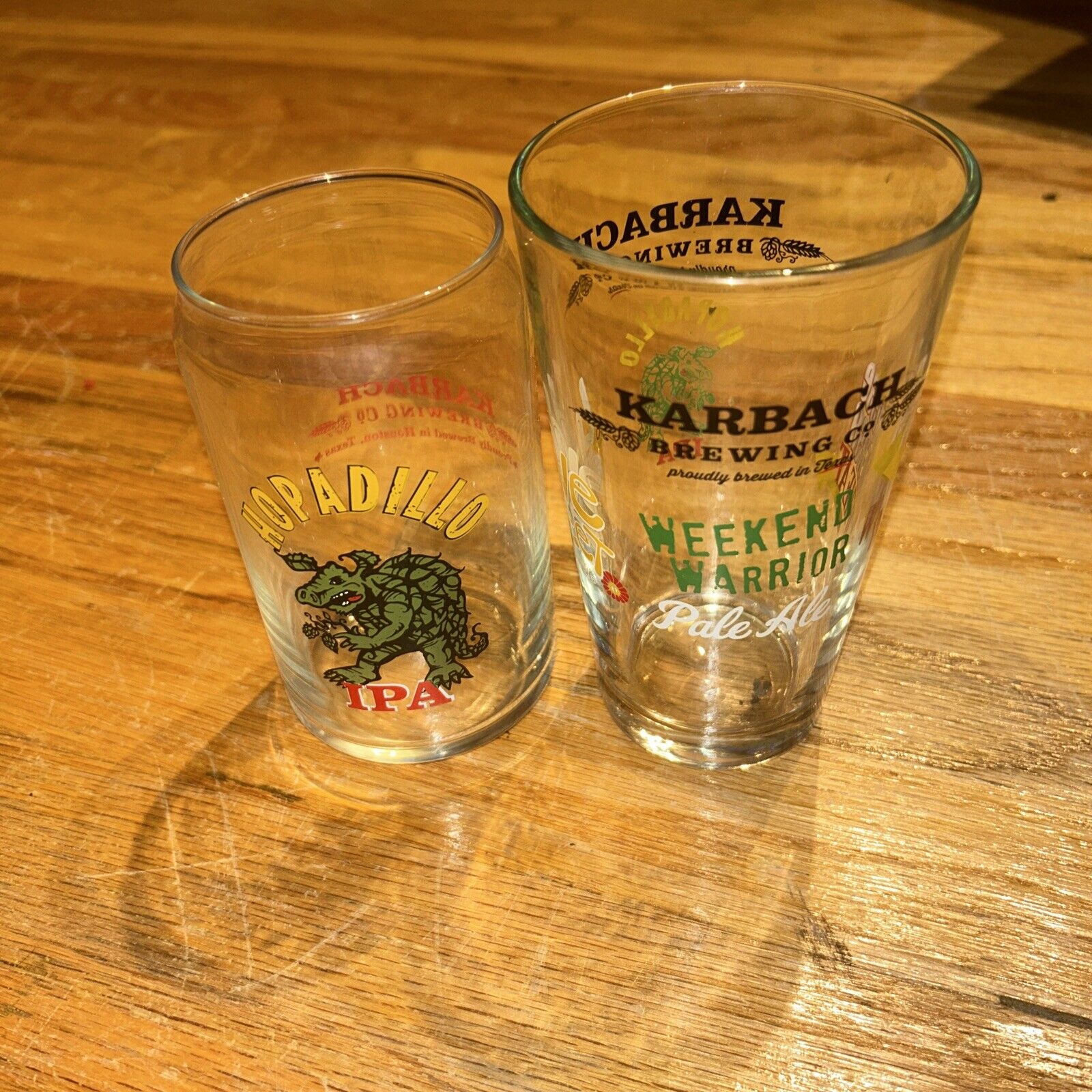 Lot Of 2 Karbach Brewing Co Ale Pint Beer Glass Houston Brewery Lager Cups