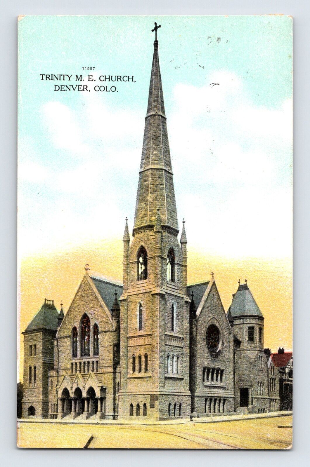 Postcard Colorado Denver CO Trinity Methodist Church 1908 Posted Divided Back