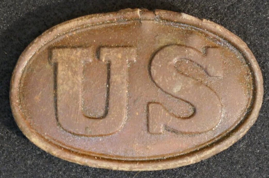 Civil War US Federal Union Army Belt Buckle Plate 'Puppy Paw' Type, Relic - Dug